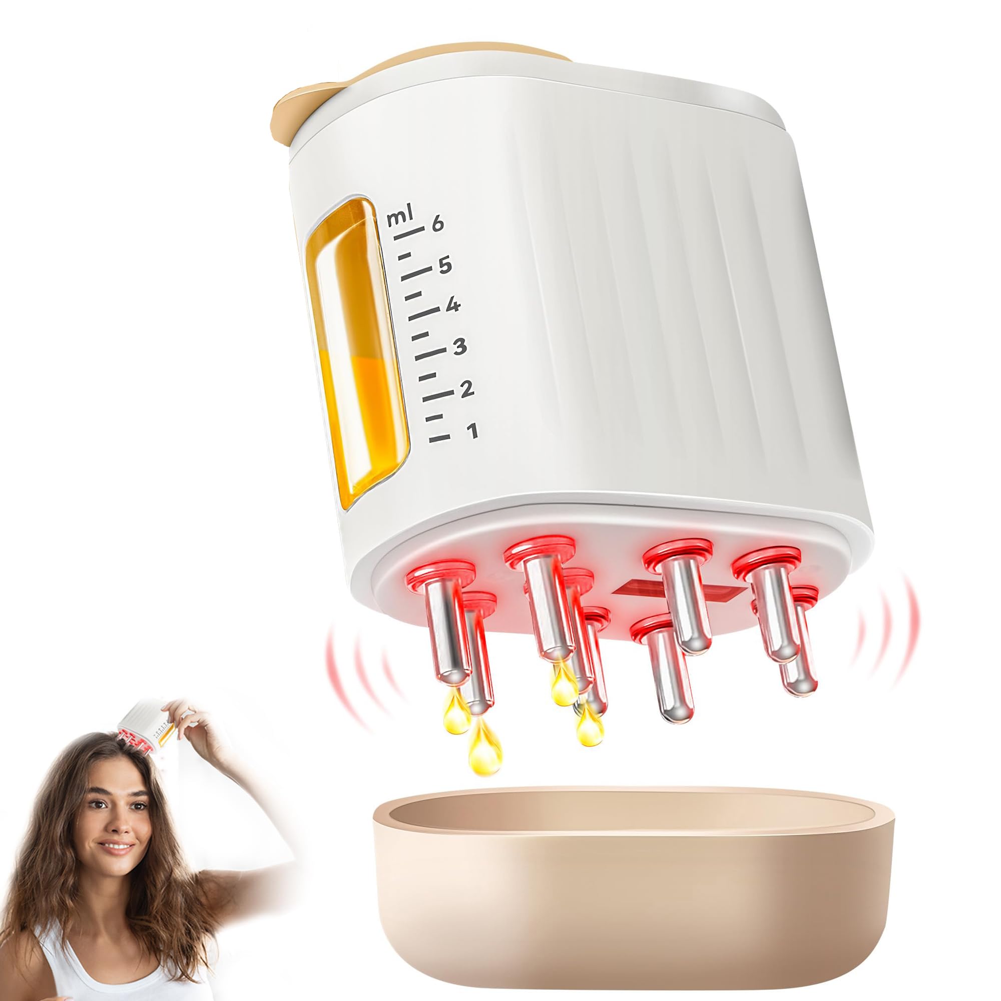 ال‌بوی لاو 2 در 1 ماساژور الکتریکی موهای سر و اپلیکاتور روغن مو، اپلیکاتور الکتریکی روغن مو برای رشد مو، درمان مو، روغن موضعی دارویی، دیسپنسر اپلیکاتور روغن مو الکتریکی