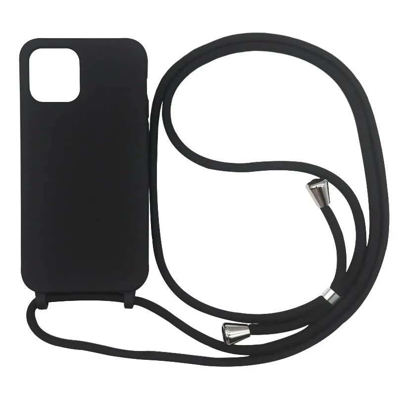 کاور گردنی JULAK iPhone و Samsung Strap Crossbody مناسب آیفون اپل یا سامسونگ Lanyard حاوی پوشش نرم سیلیکون ،بند مچ قابل تنظیم ، حلقه های ایمنی (مشکی، IPHONE 13 PRO) آیفون 13 PRO مشکی