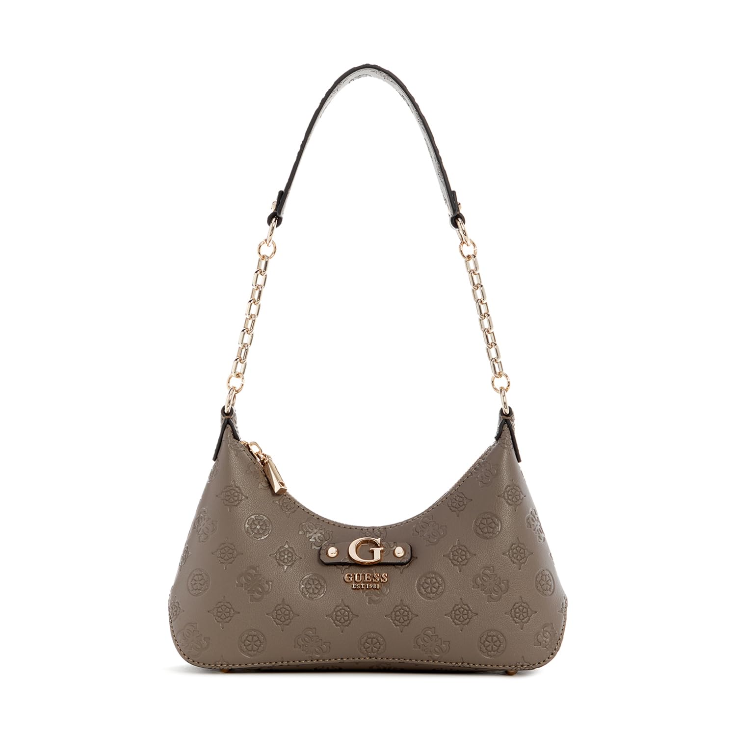 کیف دوشی زیپ بالایی زنانه گرتی GUESS اندازه یک DARK TAUPE