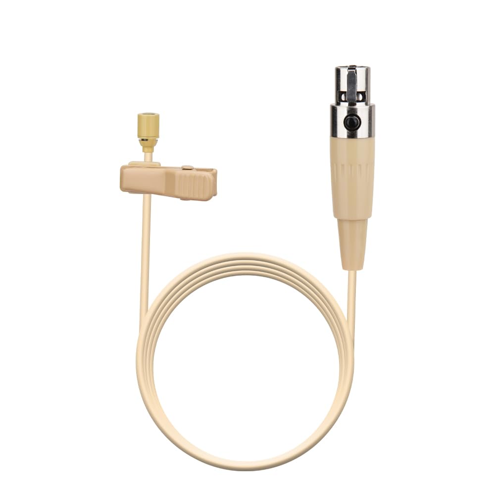 میکروفون Lavalier YXG، میکروفون Lapel، میکروفون کاندانسر Omnidirectional، سازگار با فرستنده بی‌سیم Shure Bodypack، رنگ بژ - دارای کابل ۱.۴۵ متری و پلاگ Mini XLR ۴ پین TA4F