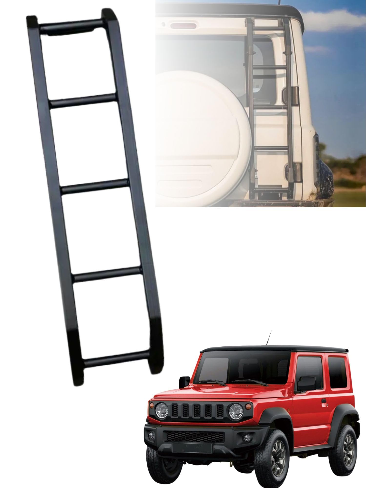 پله عقب اختصاصی سبک مستقیم برای Suzuki Jimny 2 درب و Suzuki Jimny 5 درب 2018 تا 2025| لوازم جانبی قابل استفاده برای Suzuki Jimny | جنس لوازم جانبی Jimny 2025 نوع B
