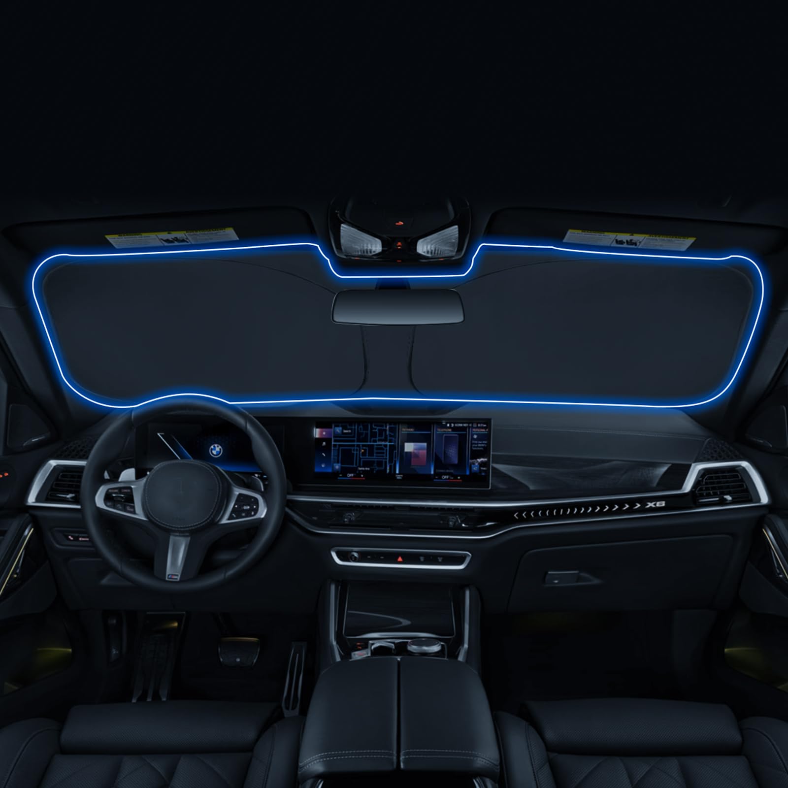 پرده آفتابی بادوام برای BMW X5/X6/X7 سال‌های 2019 تا 2024 با قابلیت جمع‌شدن پوشش خورشیدی با دو پوشش نقره‌ای که اشعه‌های مضر UV را مسدود می‌کند و داخل خودرو را سرد و محافظت شده نگه می‌دارد برای BMW X5/X6/X7 سال‌های 2019 تا 2024