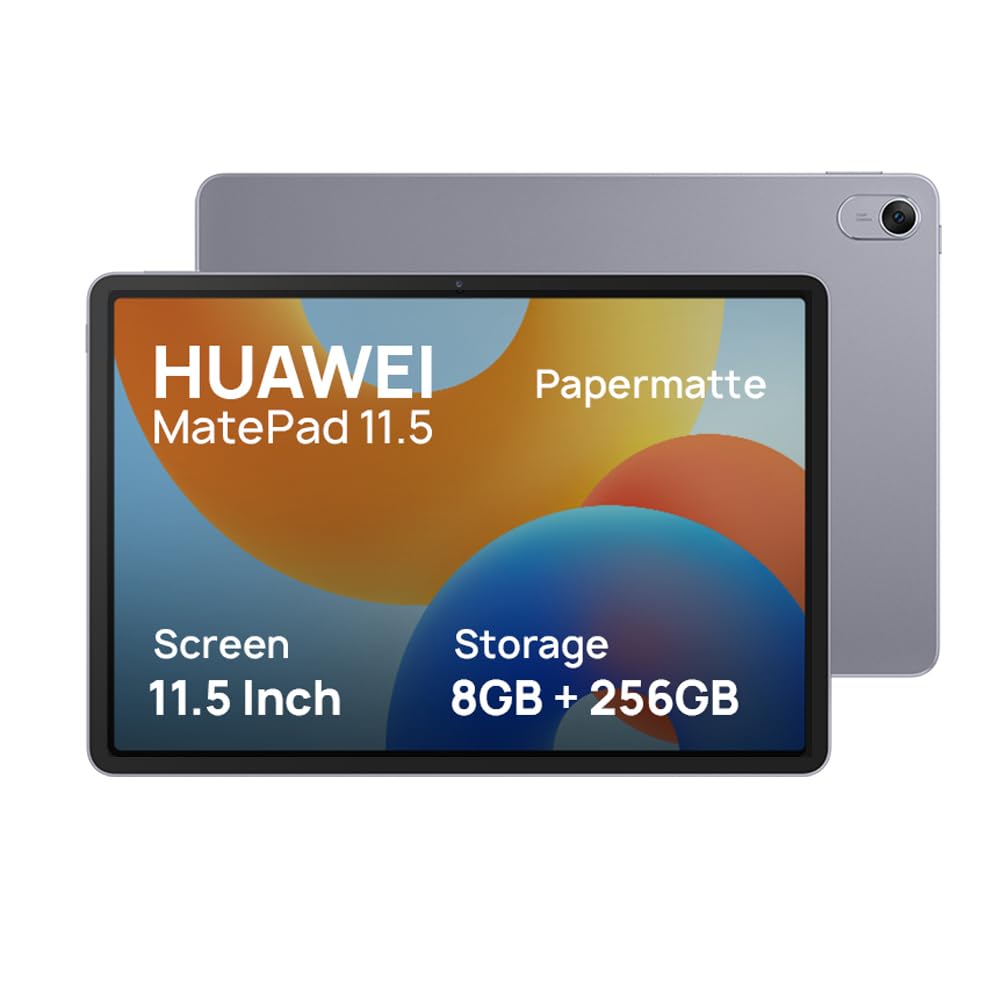 تبلت HUAWEI MatePad 11.5 Papermatte اشتیاق، نمایش 2.2K FullView 11.5 اینچ، 8 گیگابایت + 256 گیگابایت، با صفحه کلید هوشمند، قلم M-Pen Lite، باتری 7700 میلی آمپر ساعت، دوربین 13 مگاپیکسل، وای فای، نوت های HUAWEI، رنگ خاکستری MatePad 11.5 Papermatte