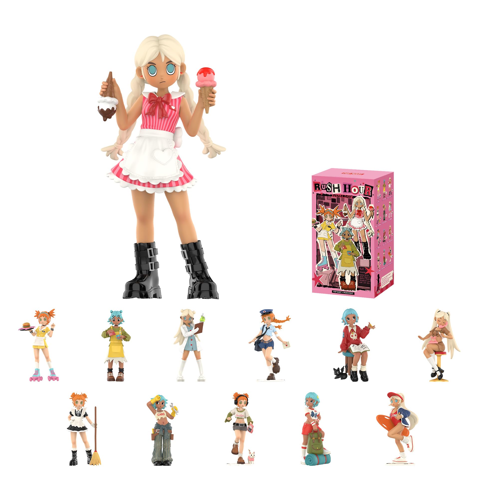 انجام ترجمه..., اسباب بازی های سری Peach Riot Rush Hour از POP MART ، اسباب بازی های Blind Box ، مجموعه ای از اسباب بازی های طراحی تصادفی، اسباب بازی های جمع آوری شونده، تزیینات خانه، هدایای تولد و تعطیلات، جعبه تنها از سری Peach Riot Rush Hour، جعبه تنها از سری Peach Riot Rush Hour