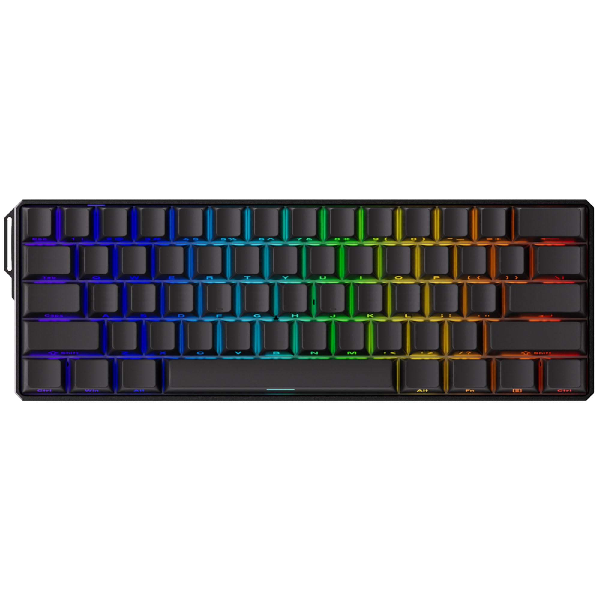 صفحه کلید بازی MONSGEEK FUN60 Ultra Rapid Trigger Gaming مدل 8k SP با سوییچ های مغناطیسی HE، کیبورد آلومینیومی با چند حالت نورپردازی سیاه مخصوص بازی ( Glare Magnetic Switch) ، محفظه آلومینیومی 8k Dual-Mode Shine-through SP مدل مشکی