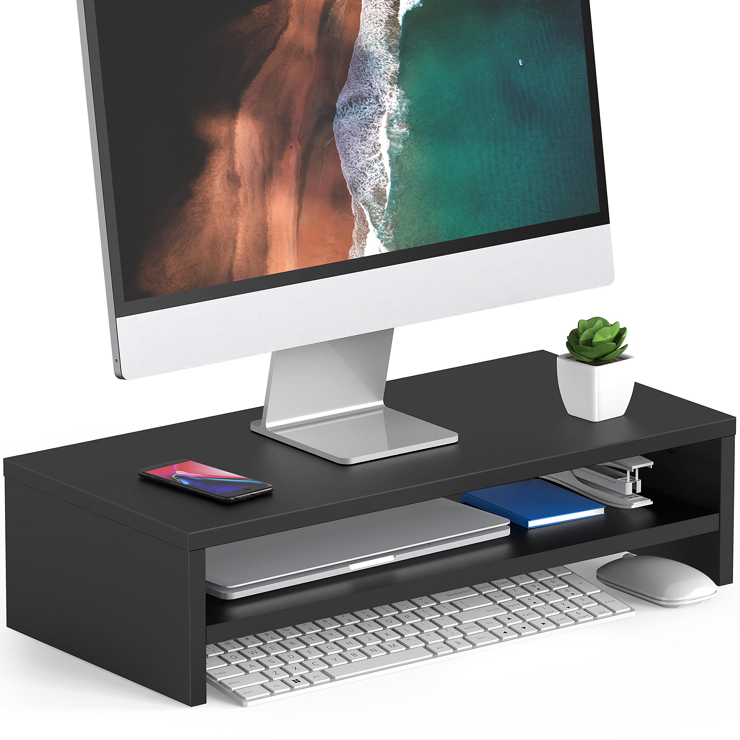 ترجمه FITUEYES Monitor Stand - 2 Tier Computer Monitor Riser with 16.7 Inch Shelf, Wood Desktop Stand for Laptop Computer Screen, Desk Organization, Office Supplies,Black, DT205401WB Black 21.3“:

تابلوی نمایشگر FITUEYES - 2 طبقه رایانه نمایشگر ترقی با قفسه 16.7 اینچ، تابلوی دسکتاپ چوب برای صفحه نمایش لپ تاپ، سازماندهی میز کار، لوازم دفتر، سیاه، DT205401WB سیاه 21.3 اینچ