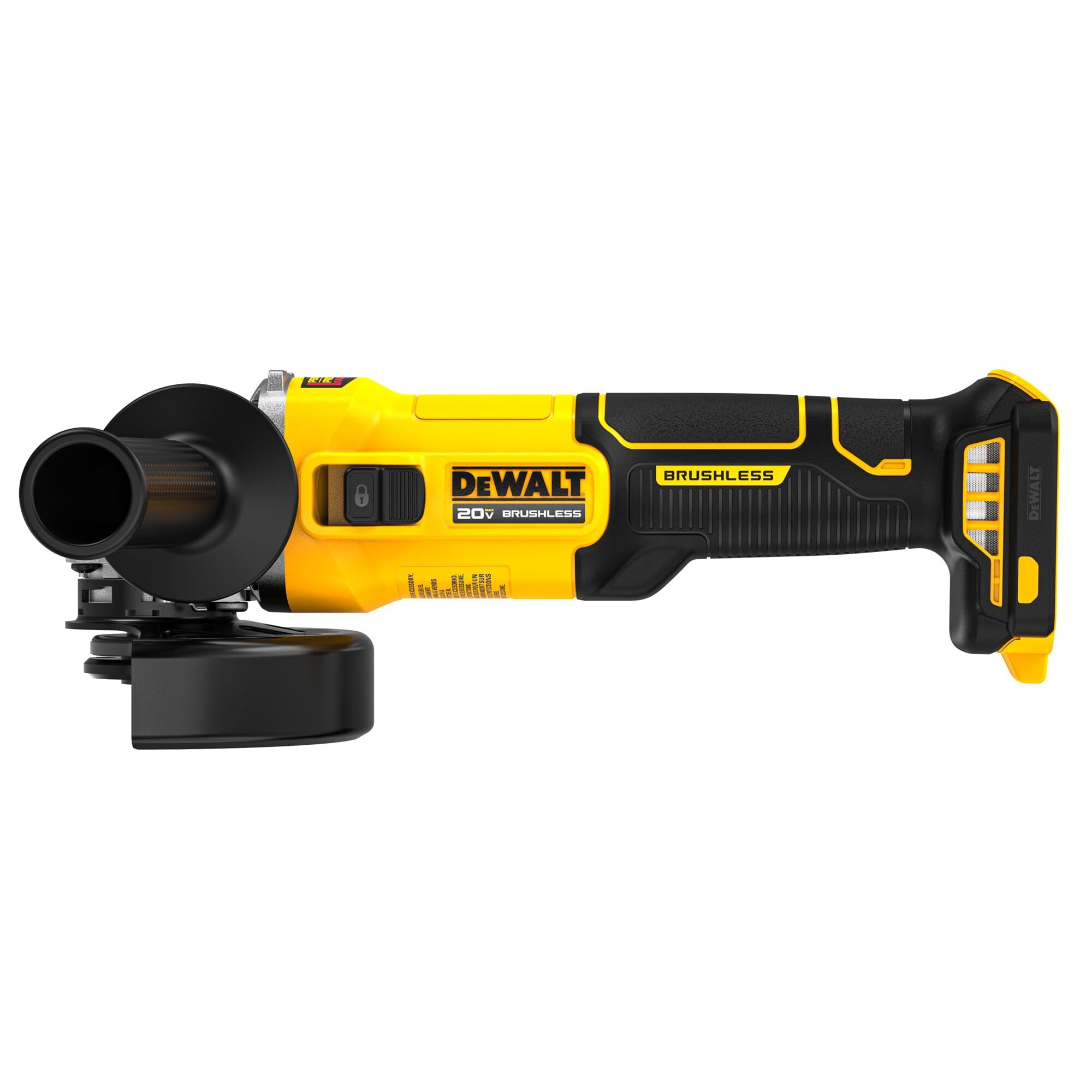 دستگاه تولید کننده زاویه برقی بی‌سیم DEWALT 20 ولت مدل MAX با قطر 4 1/2 اینچ و سوئیچ لغزان، تنها ابزار (مدل DCG407B) کلاسیک
