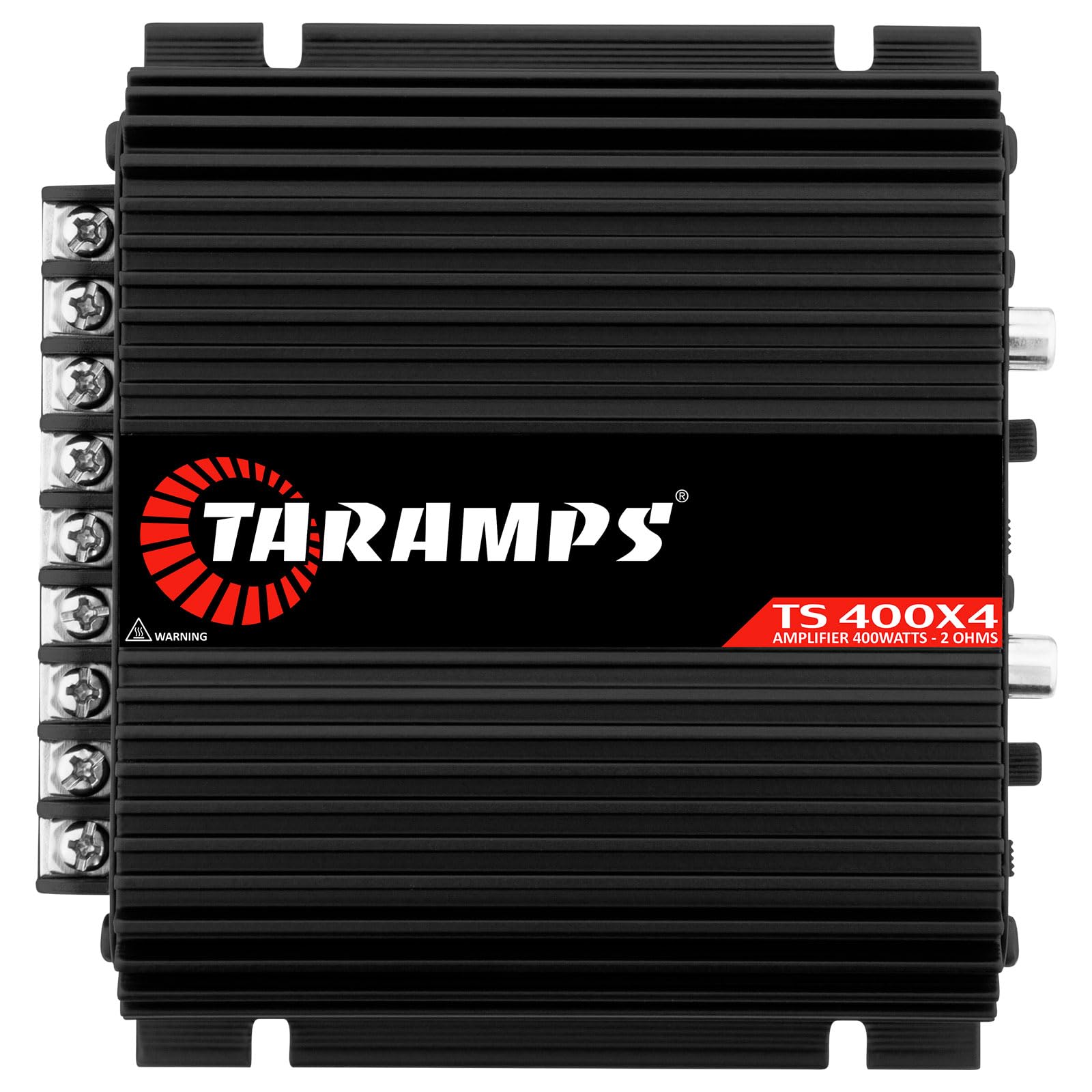 مبدل آمپلی‌فایر خودرویی سیاه و سفید Taramps TS 400x4 با سیم ورودی/RCA