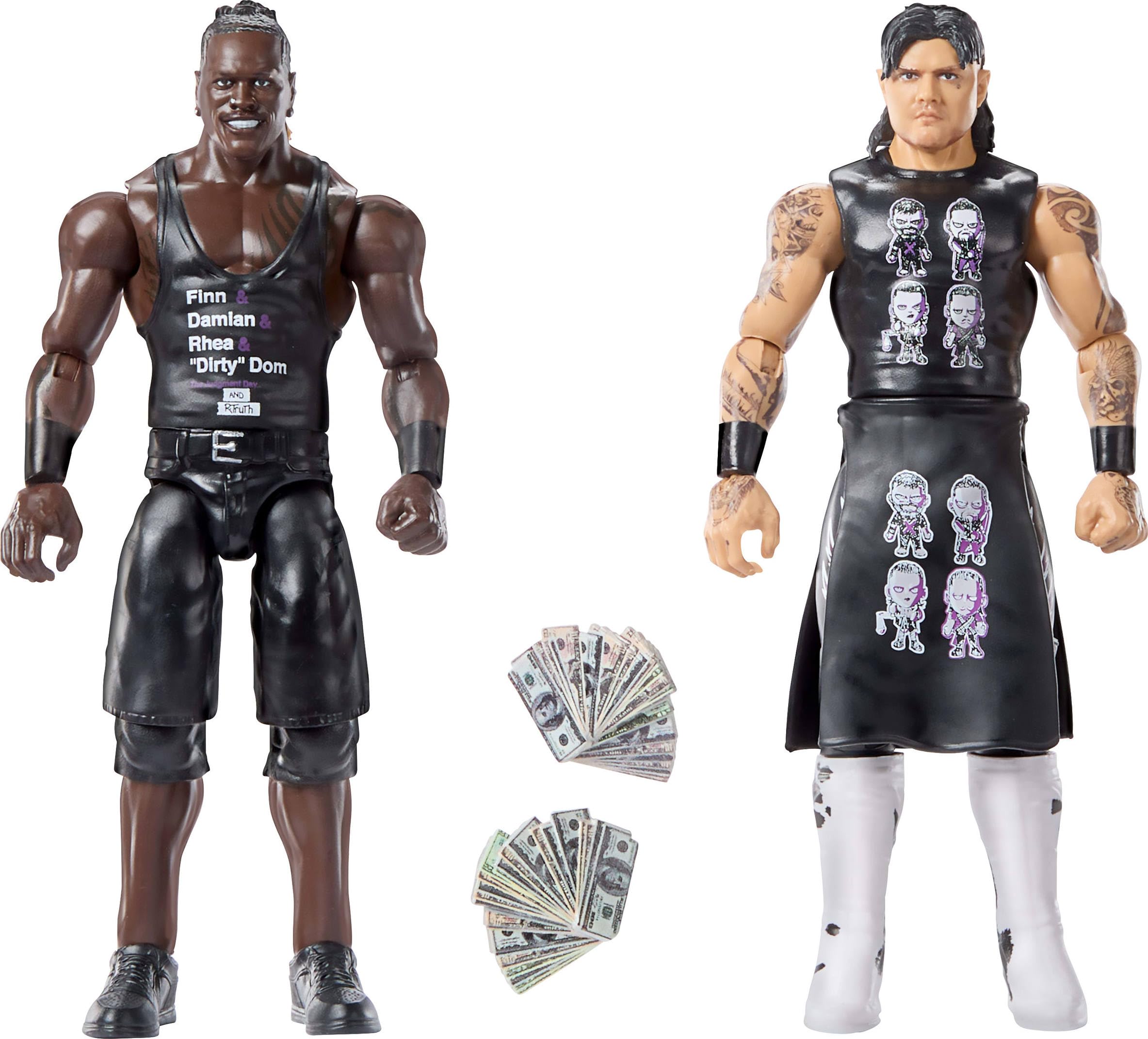 مجسمه‌های اکشن دو بسته با لوازم جانبی مجموعه WWE Main Event Showdown از Mattel، مجموعه R-Truth vs "Dirty" Dominik Mysterio از سری #21، 6 اینچ قابل جمع‌آوری