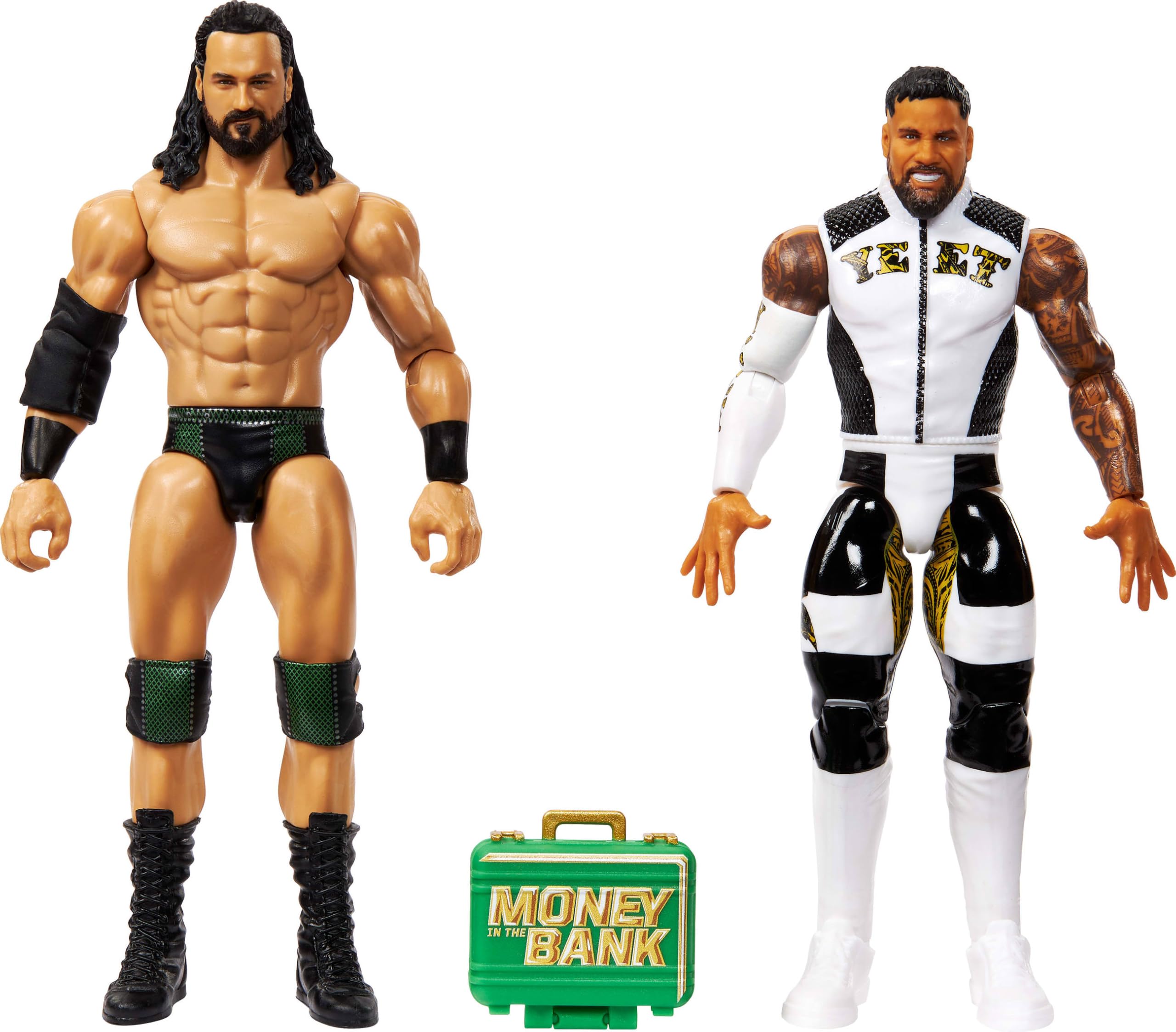 مجموعه افراد عملیاتی Mattel WWE Main Event Showdown به همراه لوازم جانبی، سری #23 Jey USO در مقابل Drew McIntyre، مجموعه قابل جمع‌آوری بازی جمع‌آوری شدنی 6 اینچ، دوبل باک بازی