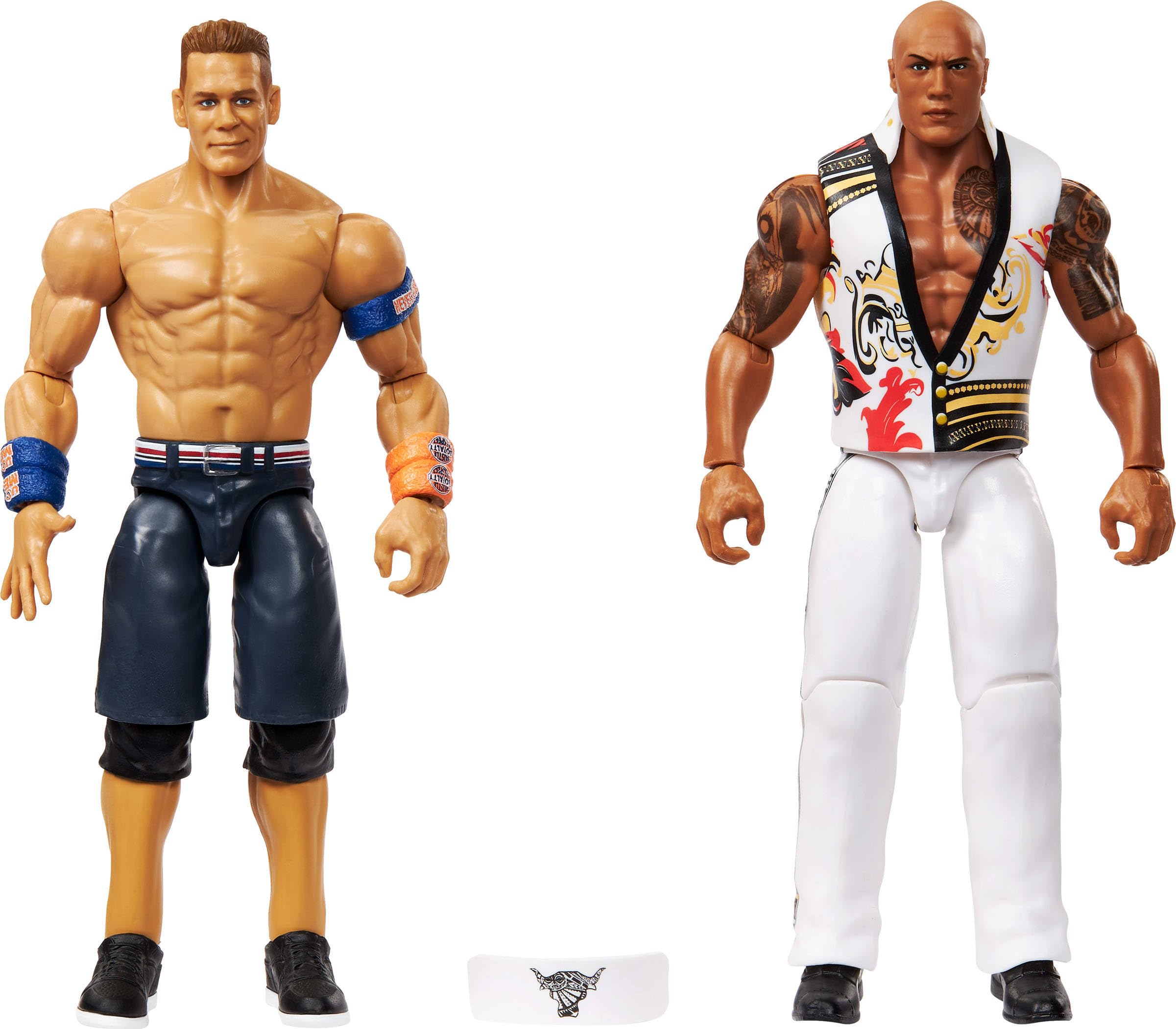 مجموعه اشخاص اکشن Mattel WWE Championship Showdown دو بسته با لوازم جانبی، سری #23 دسته جان د راک و جان سینا، مجموعه قابل جمع آوری، 6 اینچ