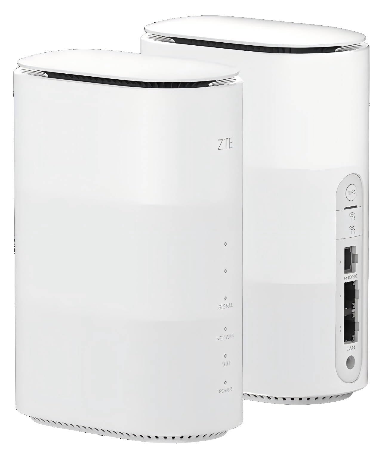 مسیریاب ZTE 5G CPE MC801A، WiFi 6 سریع تا 3.8Gbps 2 پورت RJ45 گیگابیت 1 پورت RJ11 نانوسیم 2 عدد TS9 برای آنتن خارجی - سفید