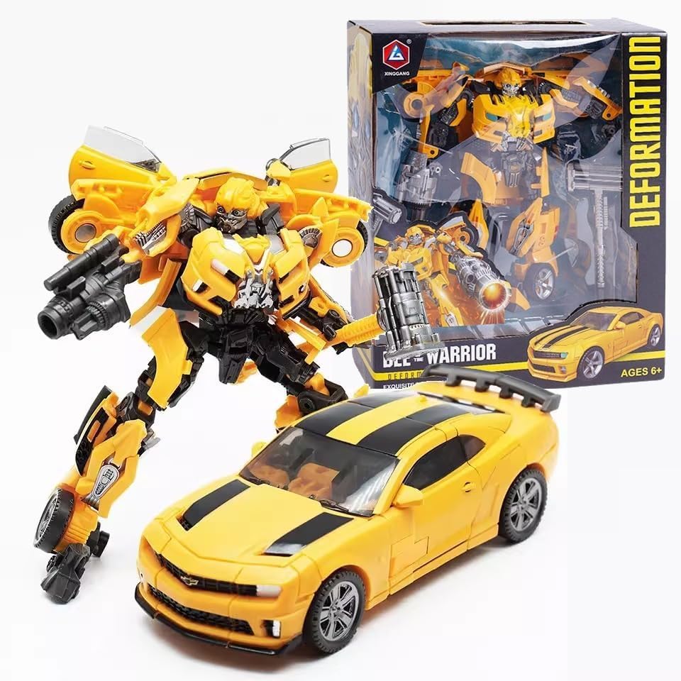 فروشنده SHAHNARO Bumblebee Transformers: یک Prime Changer 11 اینچ (27 سانتیمتر) اندازه بزرگ عروسک اکشن ربات، ماشین تبدیل‌شونده برای پسران و کودکان، اسباب‌بازی هدیه، اسباب‌بازی‌های تعاملی تبدیل‌شونده برای سنین 6+ (Bumblebee)
