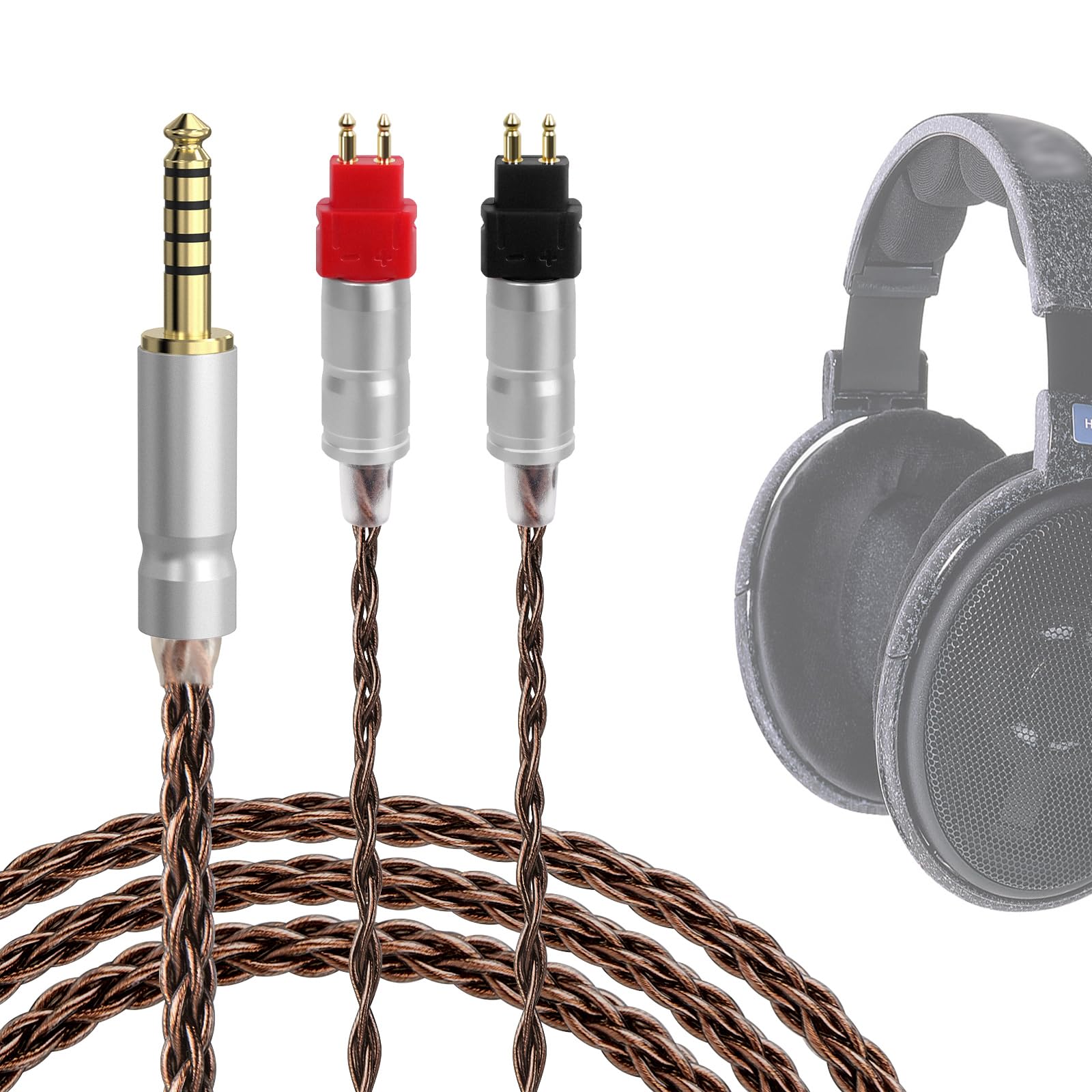 کابل صوتی Geekria Apollo مناسب برای هدفون‌های Sennheiser HD 600، HD 650، HD 660S2، HD 6XX است، با جک 4.4 میلی‌متری به تعویض پین 2، مناسب برای افزایش کیفیت صدای Hi-Resolution Audiophile (بلندگوی های با کیفیت) ، طول 1.5 متر (4.9 فوت).