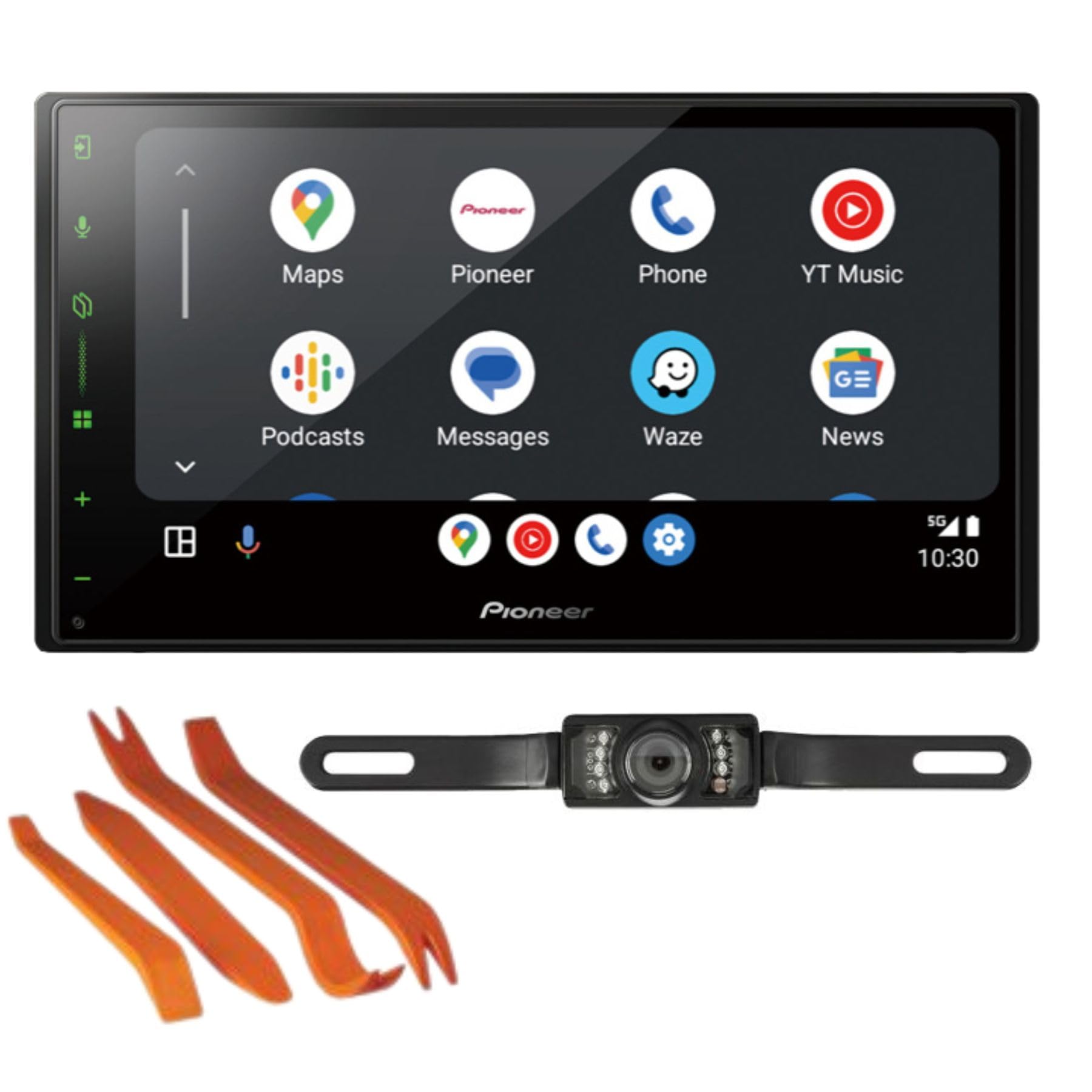 پایونیر DMH-W3050NEX 6.8 اینچ 2-DIN گیرنده چندرسانه ای همراه با (1) دوربین پشتیبان با سبک پلاک پلاک -مجموعه شده