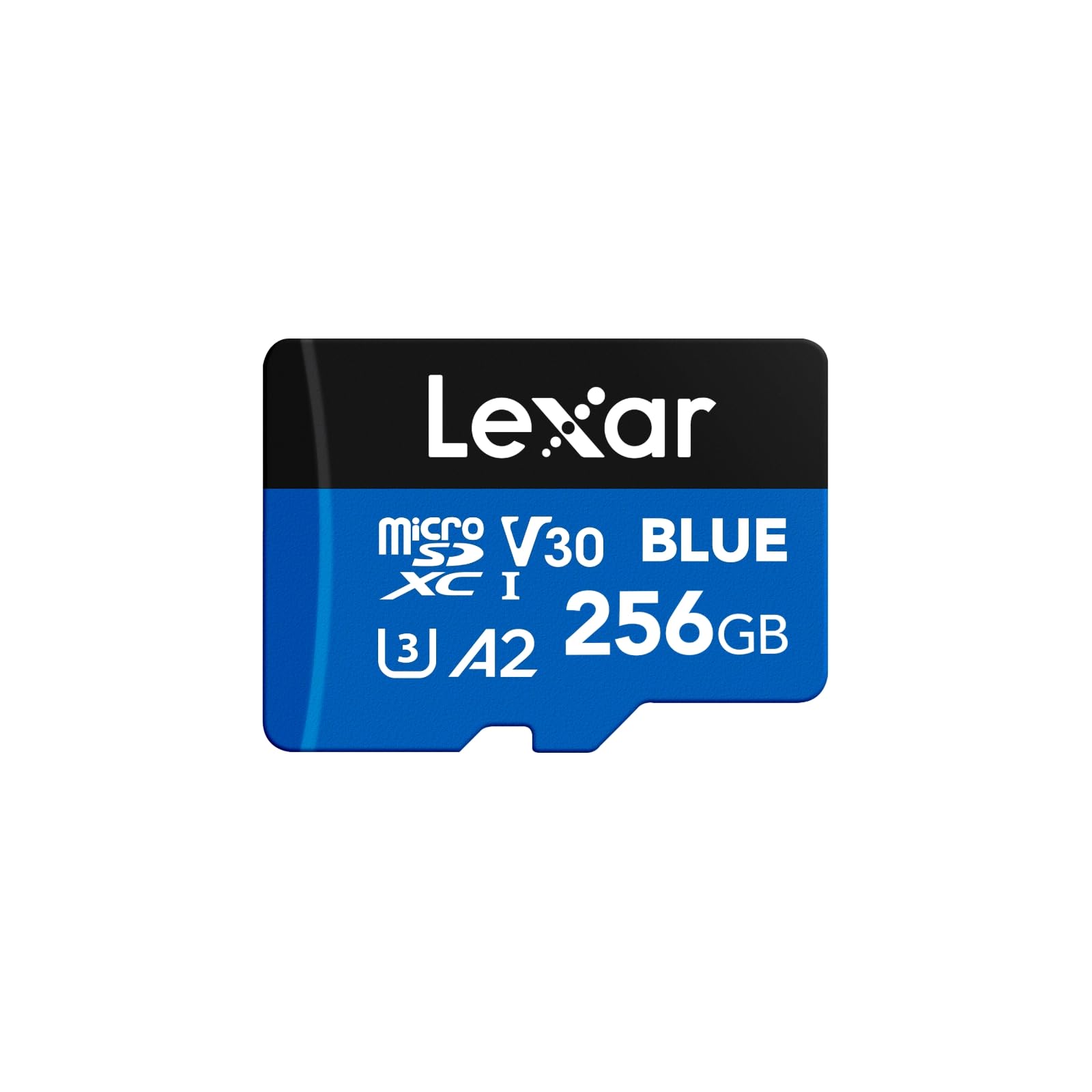 کارت حافظه Micro SD آبی Lexar 256 گیگابایت با سرعت تا 160 مگابایت بر ثانیه، کارت حافظه microSDXC UHS-I با آداپتور SD، C10، U3، A2، V30، Full HD، 4K UHD، کارت TF سرعت بالا