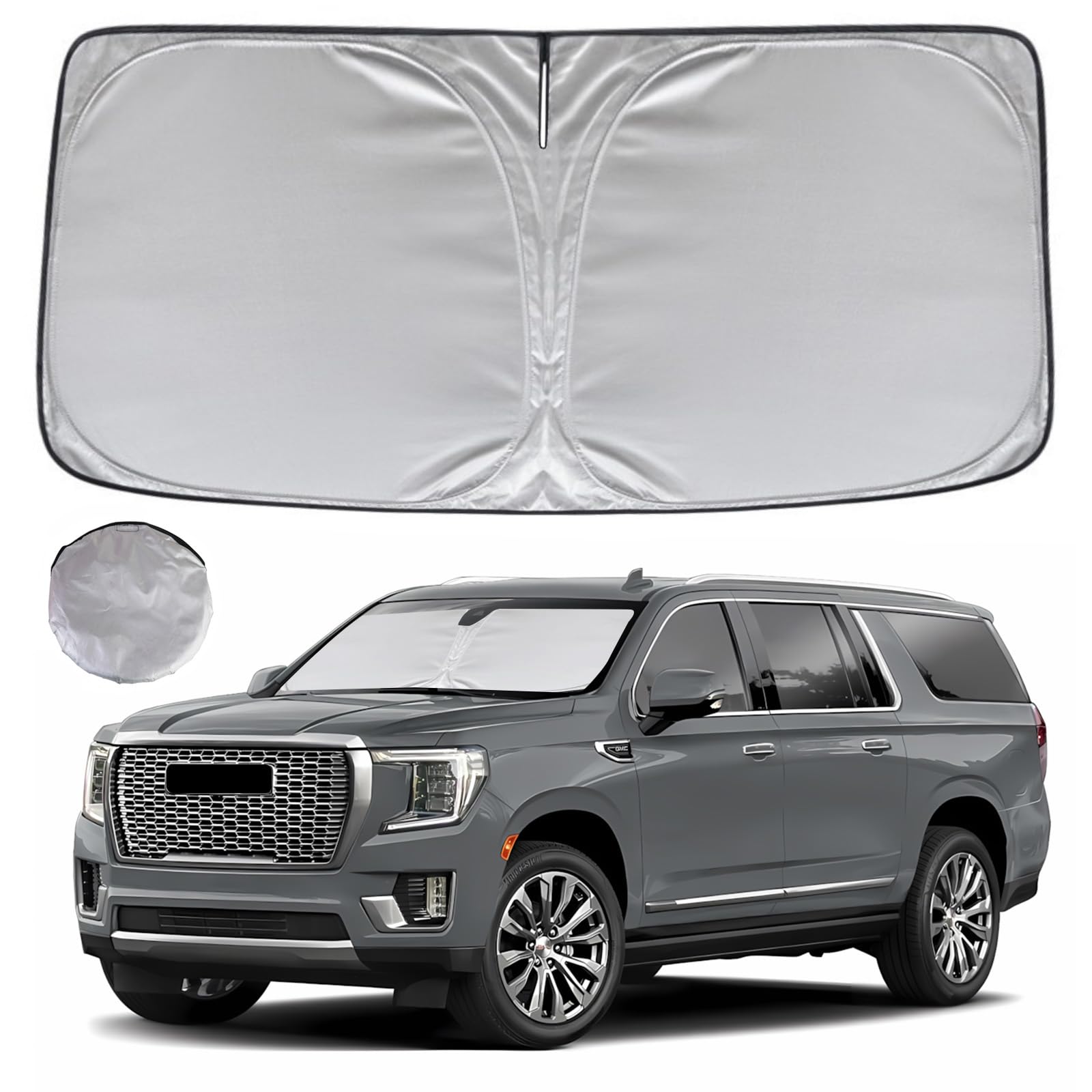 پرده خورشیدی KAYZT برای GMC Yukon XL مدل 2021-2025، جلویی قابل انعطاف پنجره جلویی مناسب سفارشی لوازم جانبی خودرو