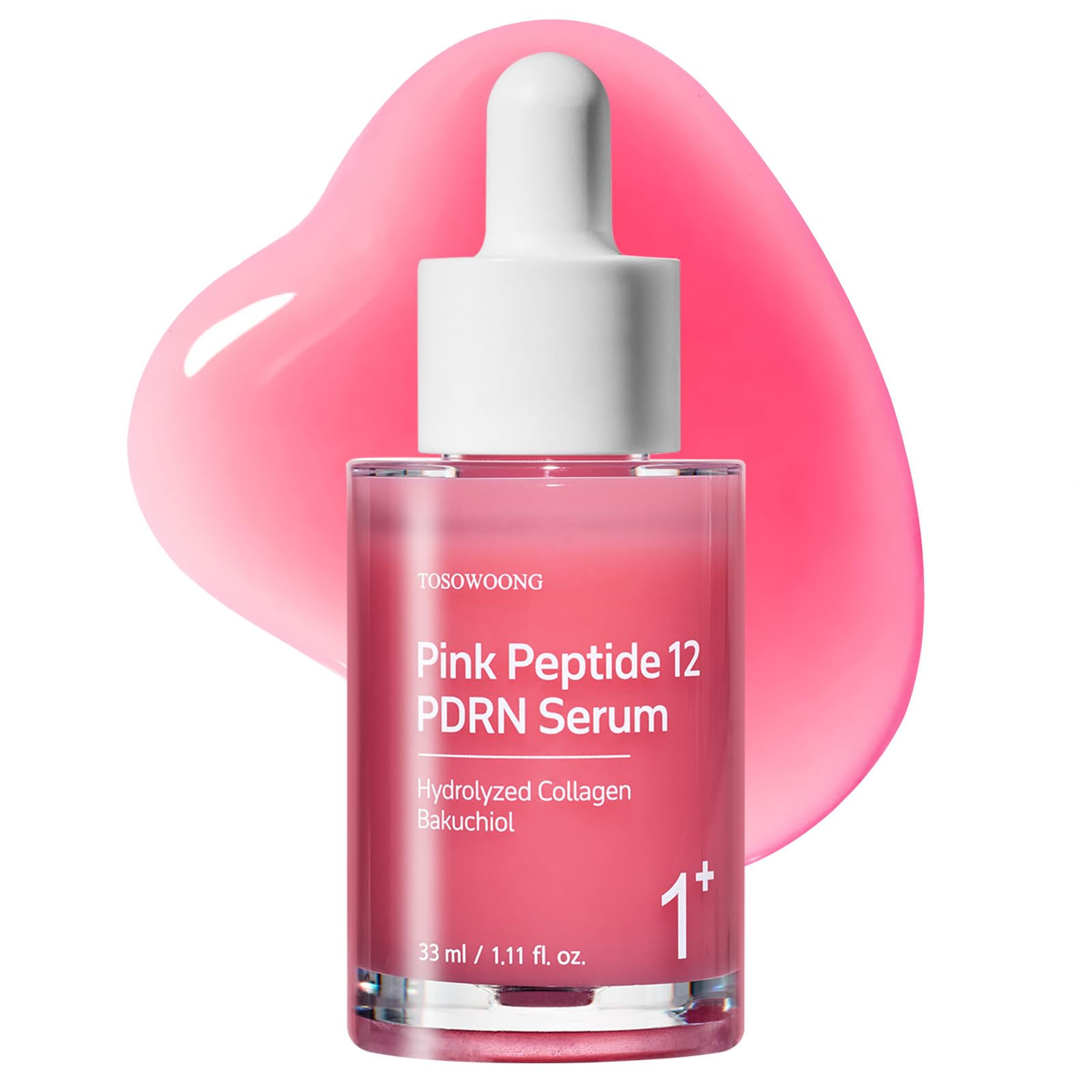سرم TOSOWOONG Pink Peptide 12 PDRN با Salmon DNA PDRN 10,320ppm، 12 پپتید، نیاسینامید، درخشش پوست، مرطوب کننده، حمایت از انعطاف پوست، تضمین تناسب رنگ پوست، محصولات مراقبت از پوست کره‌ای، 33 میلی لیتر، 1.11 فندک سرم پینک پپتید 12 PDRN 33 میلی لیتر (بسته‌ای از 1)