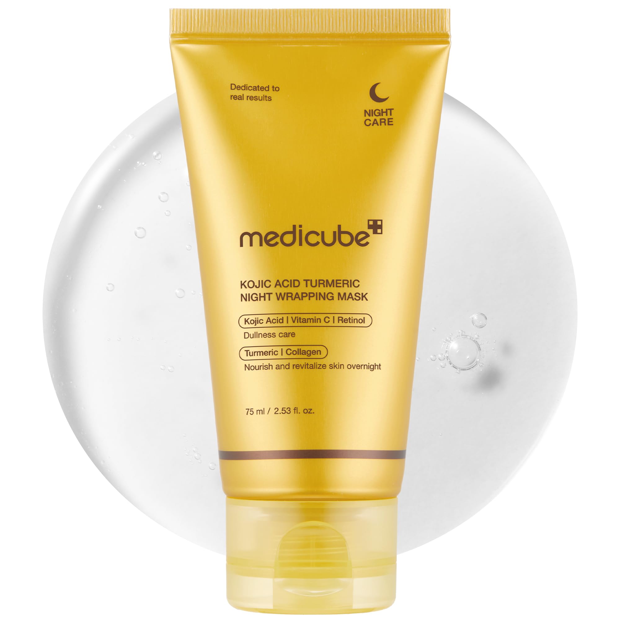 ماسک پیل آف شبانه medicube زنجبیل - پوست خسته و ناهموار را با کلژن هیدرولیز شده تغذیه می‌دهد تا پوست درخشان و الاستیسیته بهتری پیدا کند. محصولات مراقبت از پوست کره‌ای، ۲.۵۳ اونس
