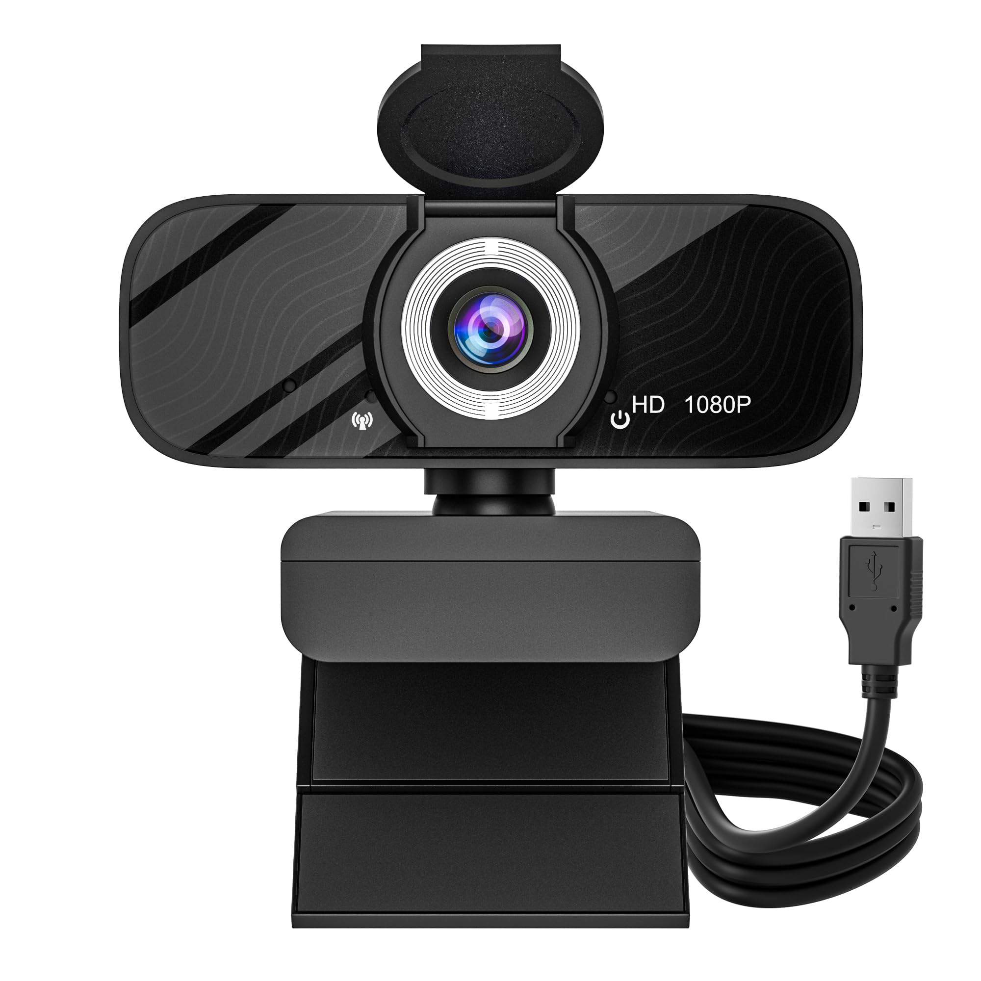 وب‌کم HD گوزورپوس با میکروفون داخلی و سه‌پایه قابل چرخش، ویدیو 1080 پیکسل، دوربین گوشه‌ای گسترده، درپوش حفظ حریم خصوصی، برای کامپیوتر رومیزی یا لپتاپ (مشکی)