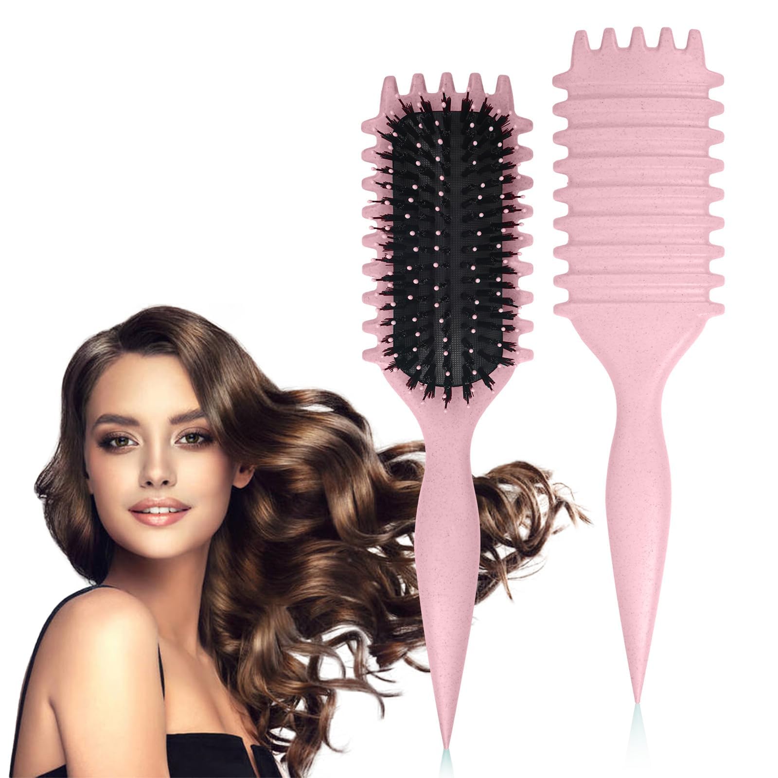 مومنت، مسطح مو Curl برای تعریف مو، برس موی Flash Boar برای استایل موهای مجعد، شکل دادن و تعریف موهای مجعد برای زنان، صورتی