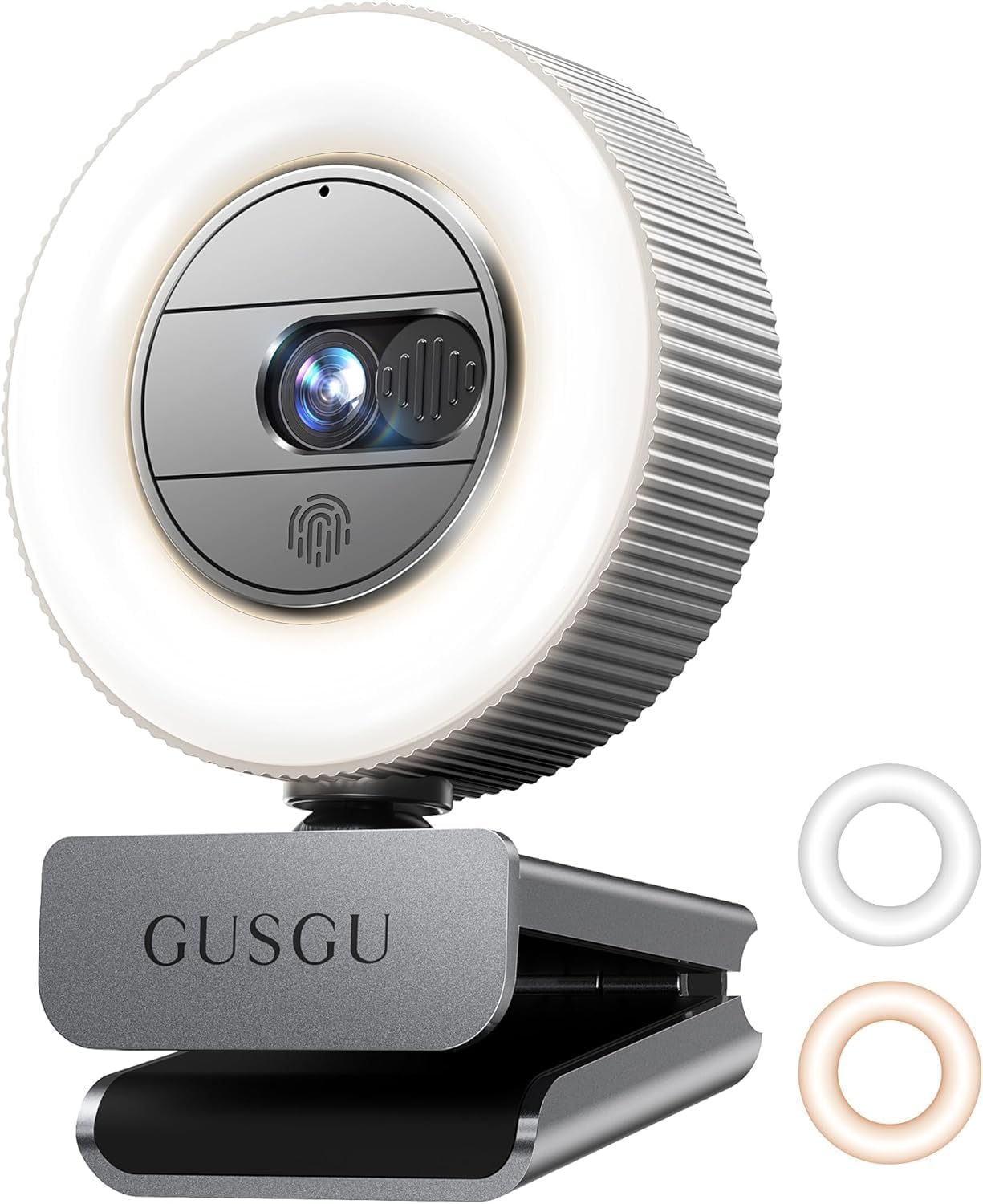 وب‌کم GUSGU G910 Pro با کیفیت ۴K Ultra HD برای کامپیوتر شخصی، با فوکوس خودکار، همراه با میکروفون و چراغ و پوشش حریم خصوصی، دوربین وب برای کامپیوتر رومیزی / لپ‌تاپ / مک‌بوک، دوربین استریم USB