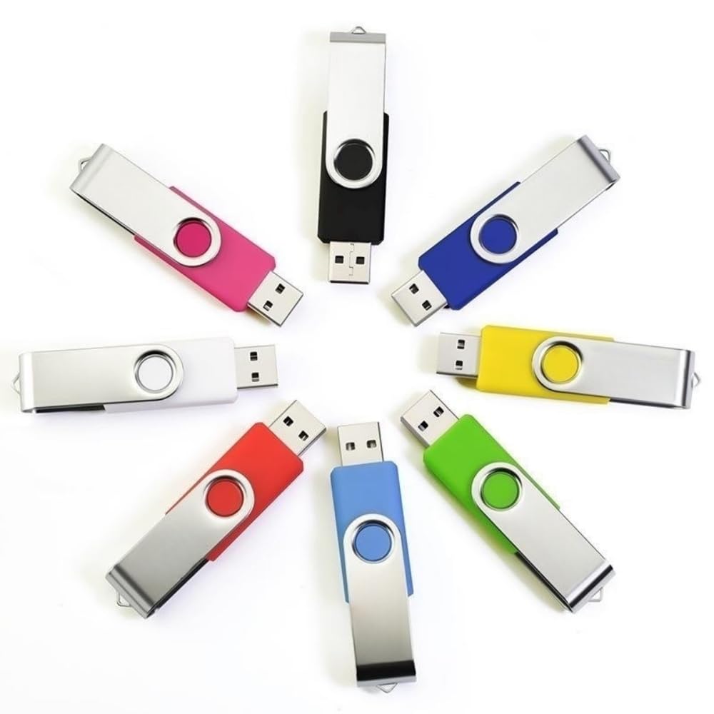 10 پک فلش درایو 4GB چند رنگه - درایو USB 2.0 اسپید برای انتقال سند- حافظه کوچک با ظرفیت برای اداره/مدرسه/پروژه- رنگ‌های مختلف برای تشخیص آسان در USB 4GB-10پک
