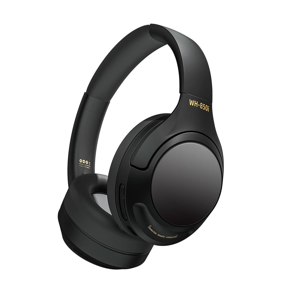 هدفون بی‌سیم Jingksy On-Ear، بازی حالت، تماس واضح، حالت سیمی، تاشو و سبک، برای تلفن، کامپیوتر شخصی، لپ‌تاپ (مشکی) WH-850i-B