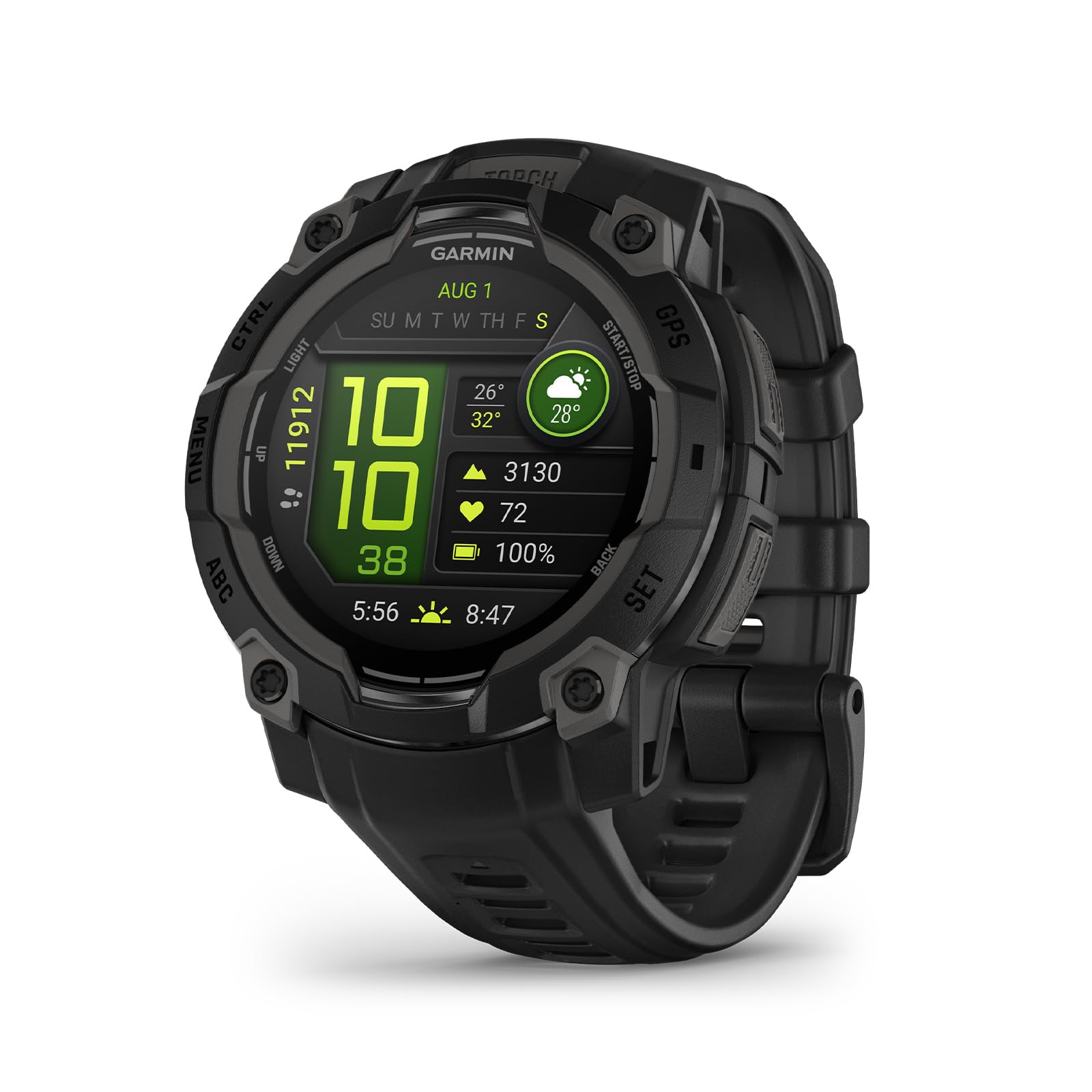ساعت هوشمند Garmin Instinct 3 با GPS و نمایشگر Amoled 45 میلی‌متری و بند سیاه