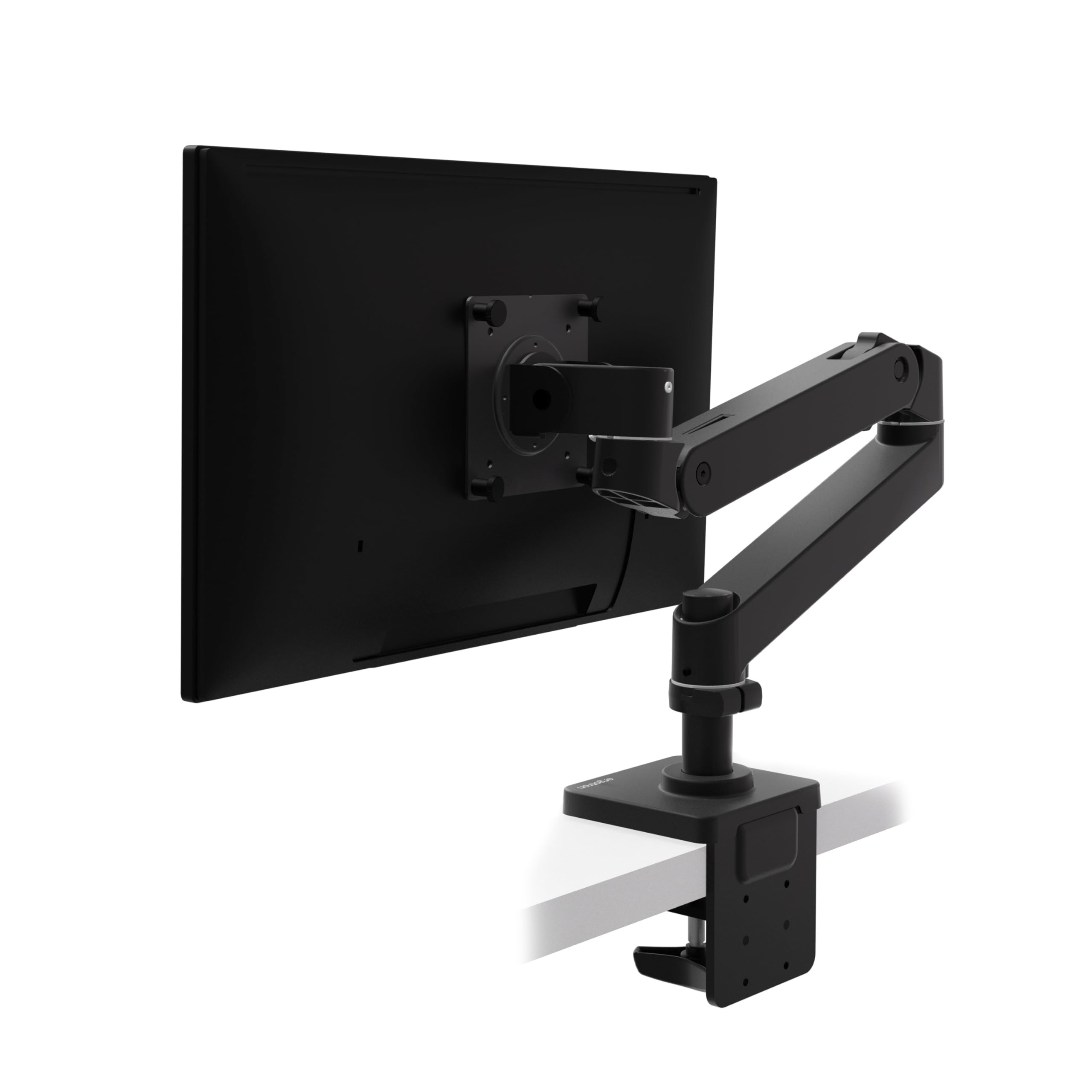 Ergotron - بازنگری شده LX Pro Premium Monitor Arm، نگهدارنده مانیتور تکی روی میز - مناسب برای مانیتور‌های کامپیوتر فلت، خم و اولتراواید تا ۳۴ اینچ، با وزن ۴ تا ۲۲ پوند، VESA ۷۵x۷۵ میلی‌متر یا ۱۰۰x۱۰۰ میلی‌متر - آرم LX PRO با پایه ۵ اینچی مشکی