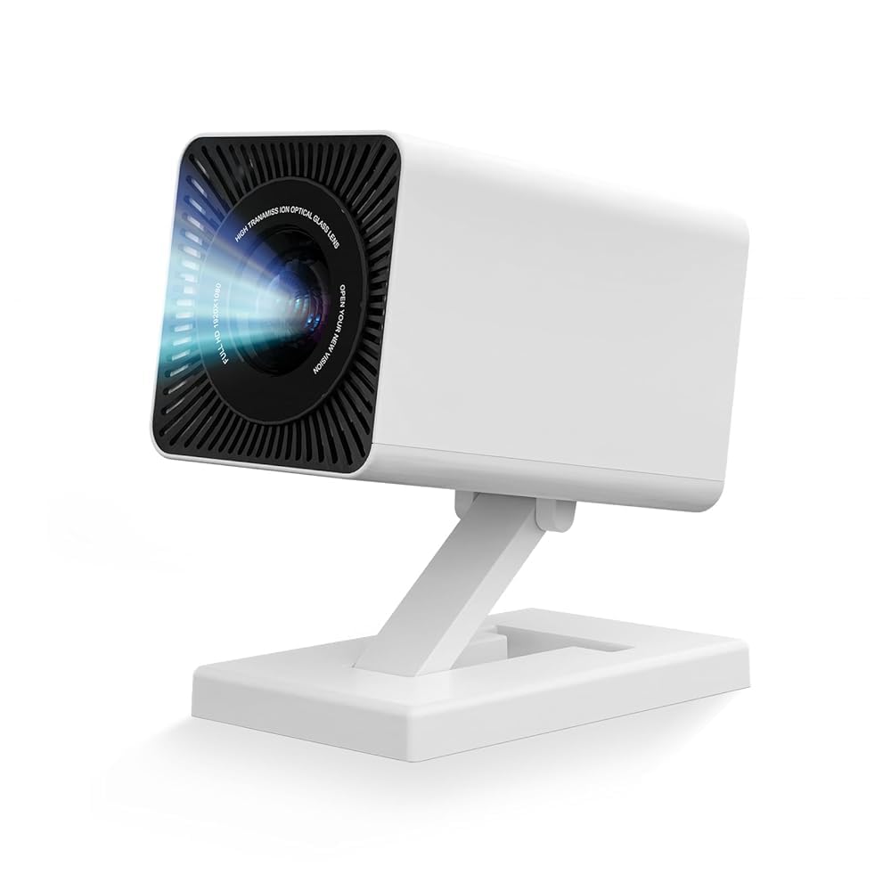 مینی پروژکتور 4K، مینی پروژکتور WiFi 6 و بلوتوث 5.0، 150 آنسی لومن پروژکتور تصویری قابل حمل، اصلاح عمودی اتوماتیک و 130 اینچ سینمای خانگی هوشمند پروژکتور سازگار با تلفن/کامپیوتر شخصی سفید