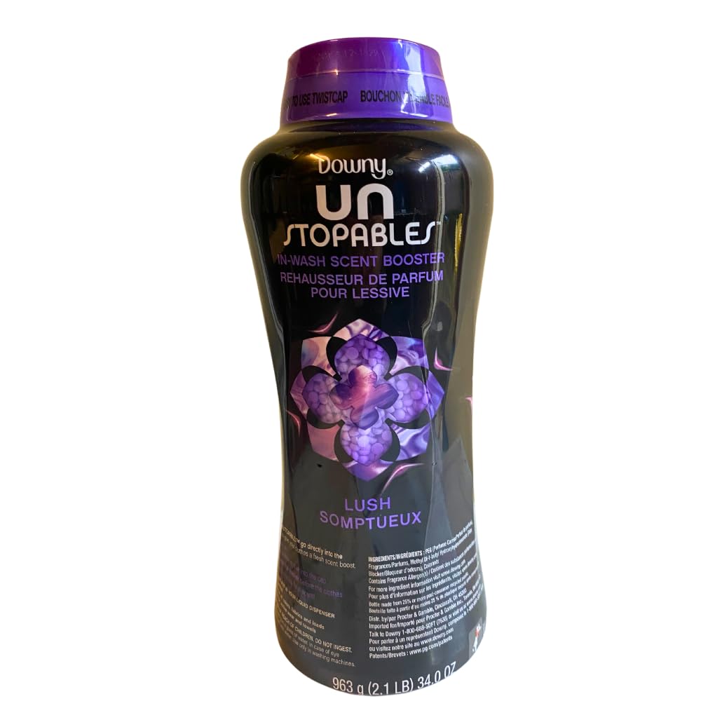 پاک کننده بوی Downy Unstopables In-Wash Scent Booster Beads Lush - 963g. نعناع تازه با یک نفحه از چوب سرو و لایه های شیرین وانیلی.
