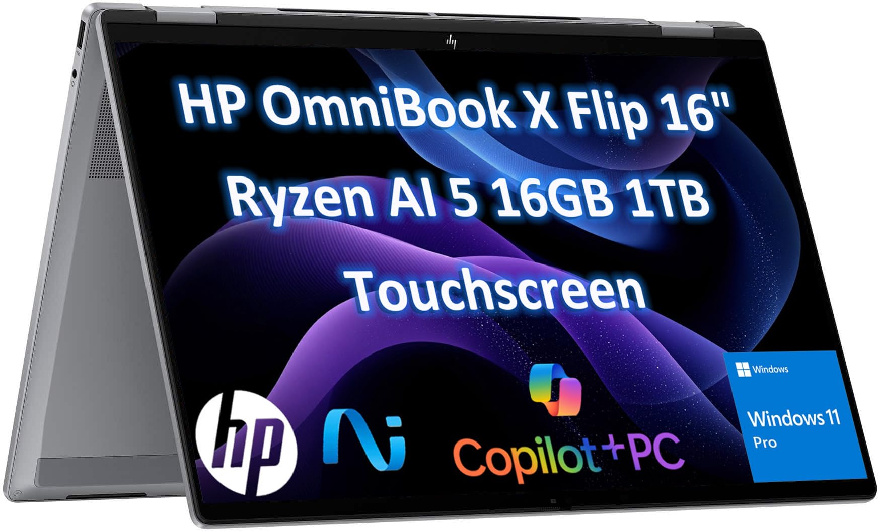 لپ تاپ HP Envy 16 برای خالقان و طراحان (صفحه نمایش لمسی 16 اینچی 2K با فرکانس 120Hz، NVIDIA GeForce RTX 4060 با حافظه 8GB، Intel 14-Core i7-13700H، 64GB RAM DDR5، 2TB SSD)، صفحه کلید با نور پس زمینه، 100% پوشش sRGB، وبکم IR، ویندوز 11 Pro، رنگ نقره‌ای 64GB RAM و 2TB SSD