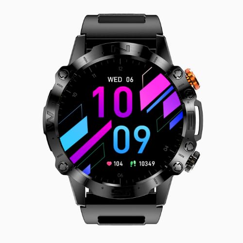 ساعت هوشمند Armfit DOME با نمایشگر AMOLED همیشه روشن، ساعت هوشمند برای مردان، قابلیت تماس بلوتوث ضد آب، ساعت ورزشی با نظارت بر ضربان قلب و خواب برای آندروید و آی‌اواس، مدل مشکی ۳
