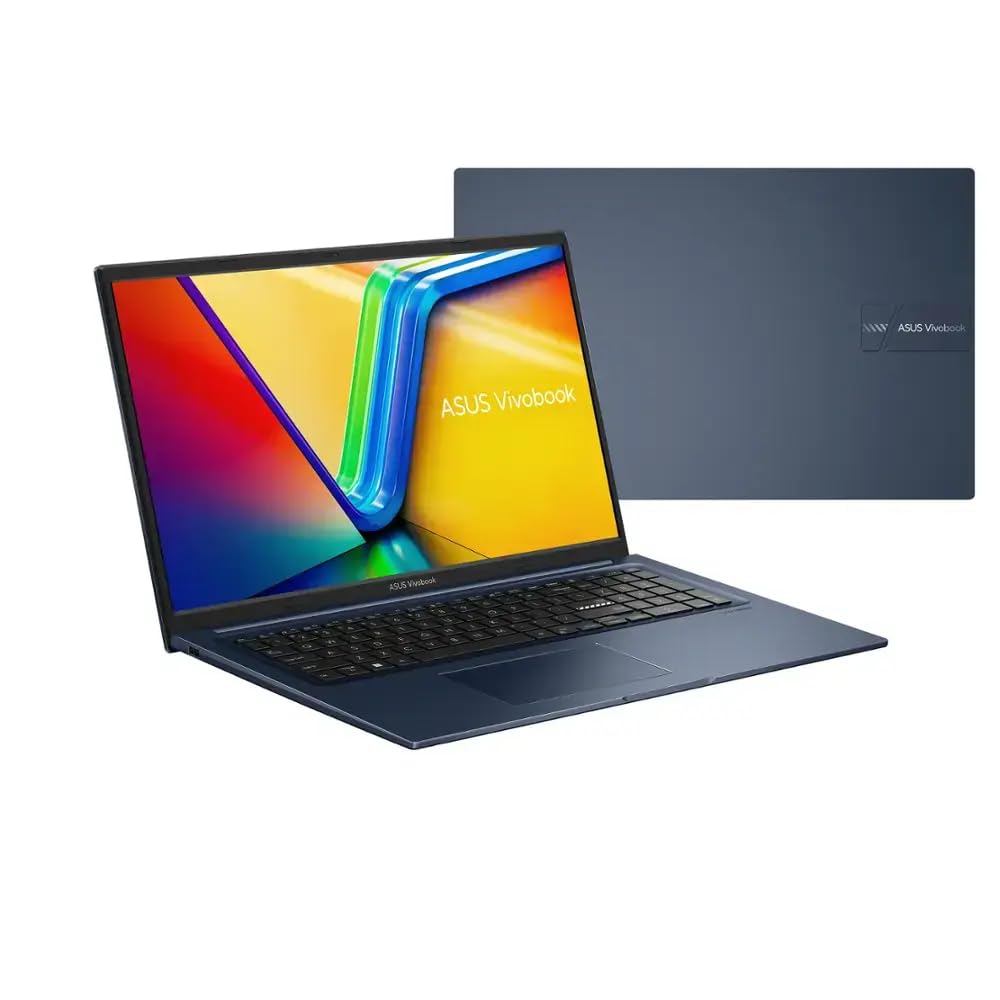 لپتاپ ASUS Vivobook 17.3" با صفحه نمایش FHD، پردازنده Intel Core i3-1215U، حافظه 8GB، SSD 512GB، رنگ آبی آرام، ویندوز ۱۱ Home در حالت S، مدل X1704ZA-I38512 (ارتقا یافته)