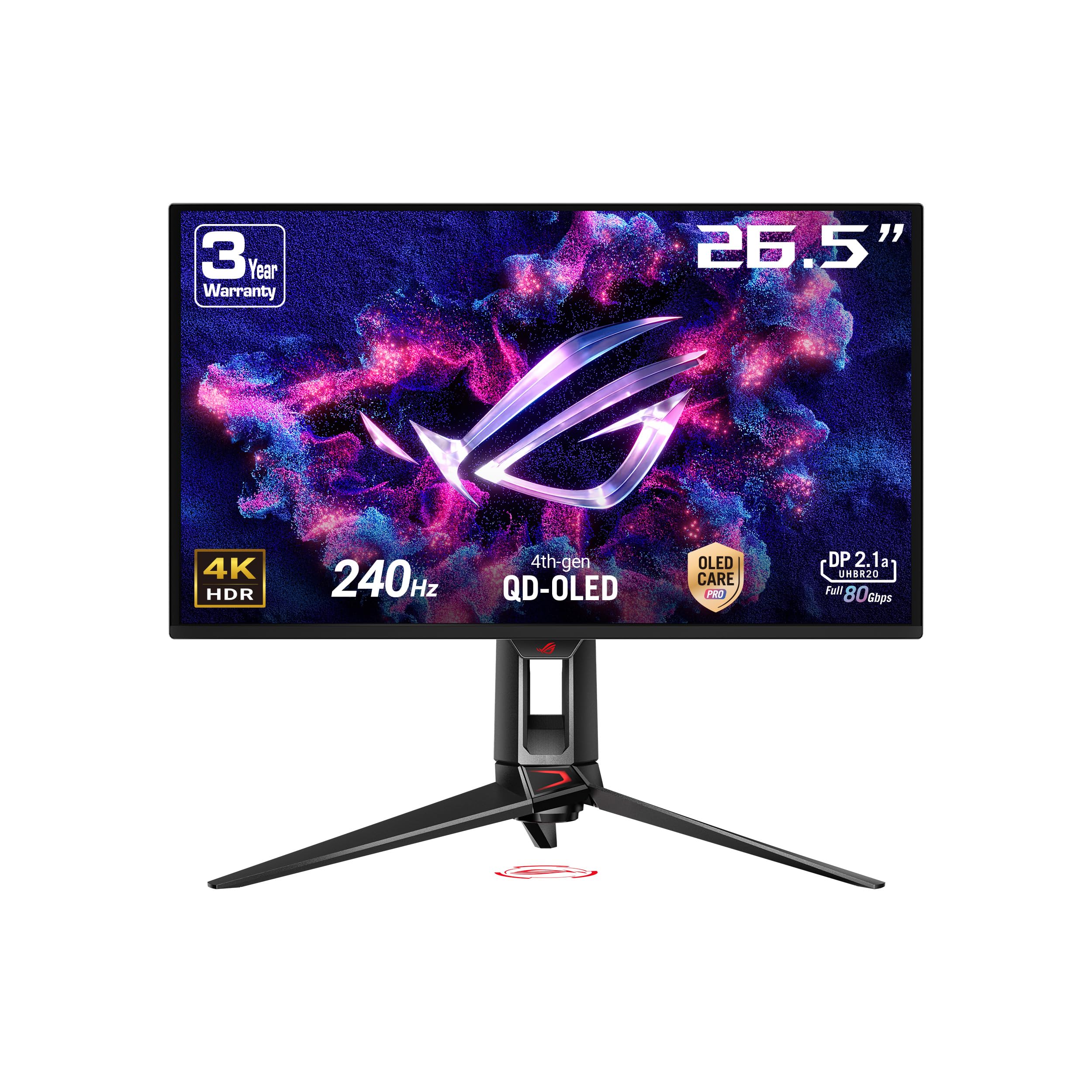 ASUS ROG Swift OLED PG27UCDM ― 27" 4K QD-OLED, 240Hz, 0.03ms (GTG), OLED Anti-Flicker 2.0, custom heatsink, OLED Care Pro, Neo Proximity Sensor, DisplayWidget Center, DisplayPort™ 2.1a (80Gbps)