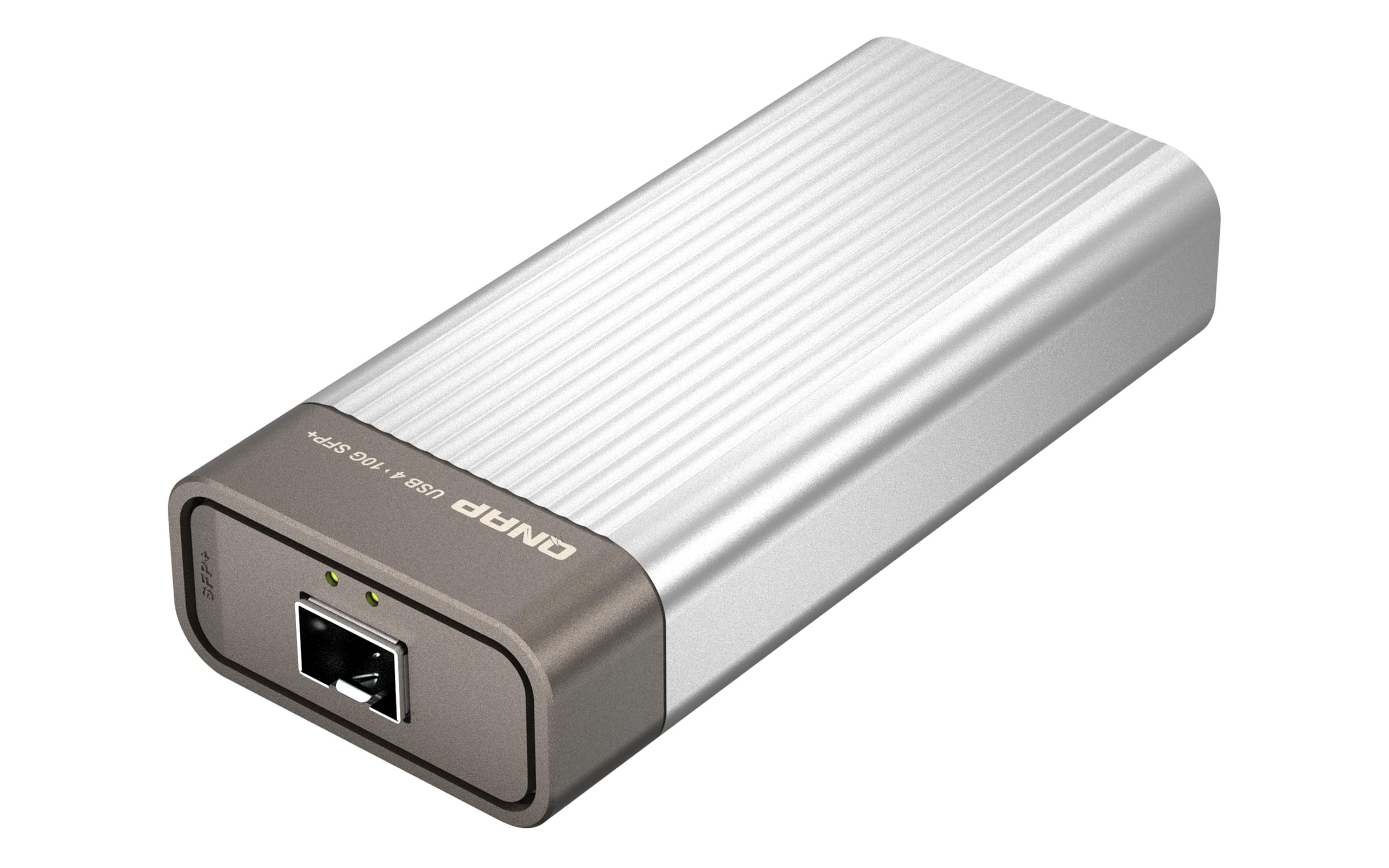مبدل شبکه 10GbE SFP+ QNAP به USB 4 نوع C و سازگار با Thunderbolt 3/4 (QNA-UC10G1SF) با یک پورت 10GBE SFP+