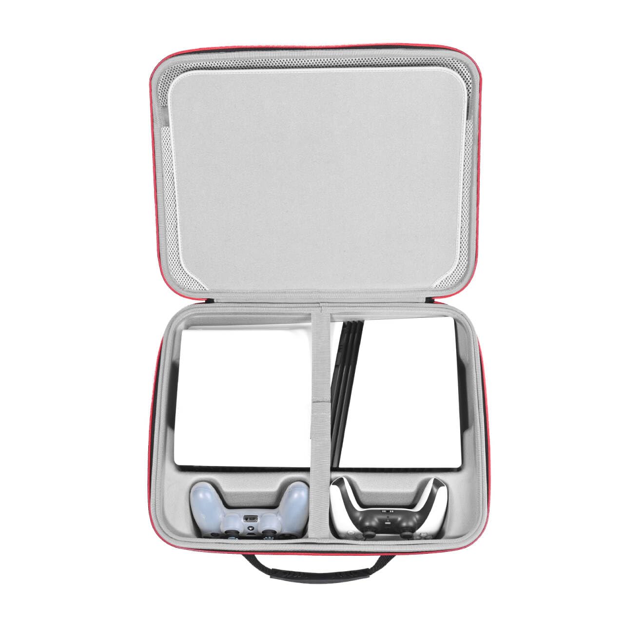 کیف حمل و نقل RLSOCO برای سونی پلی‌استیشن 5 پرو، کیف محافظتی حمل‌ونقل برای کنسول PS5 Pro، دو عدد کنترلر، یک شارژر، یک صفحه نمایش قابل حمل، دیسک‌های بازی و سایر لوازم جانبی