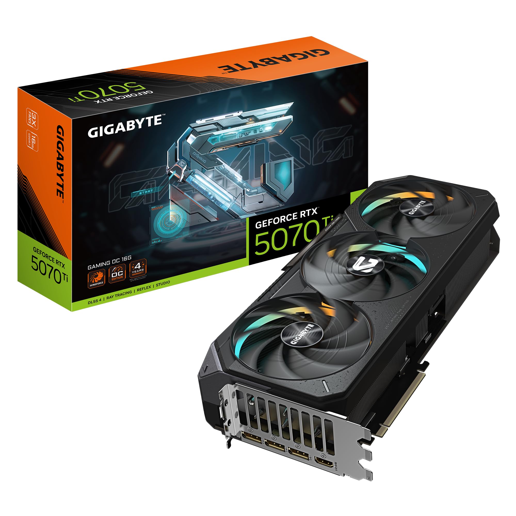 کارت گرافیک Gigabyte GeForce RTX 5070 Ti GAMING OC 16G - 16 گیگابایت GDDR7، 256 بیت، PCI-E 5.0، ساعت هسته  2588 مگاهرتز، 3 x DP 2.1a، 1 x HDMI 2.1b، NVIDIA DLSS 4، GV-N507TGAMING OC-16GD