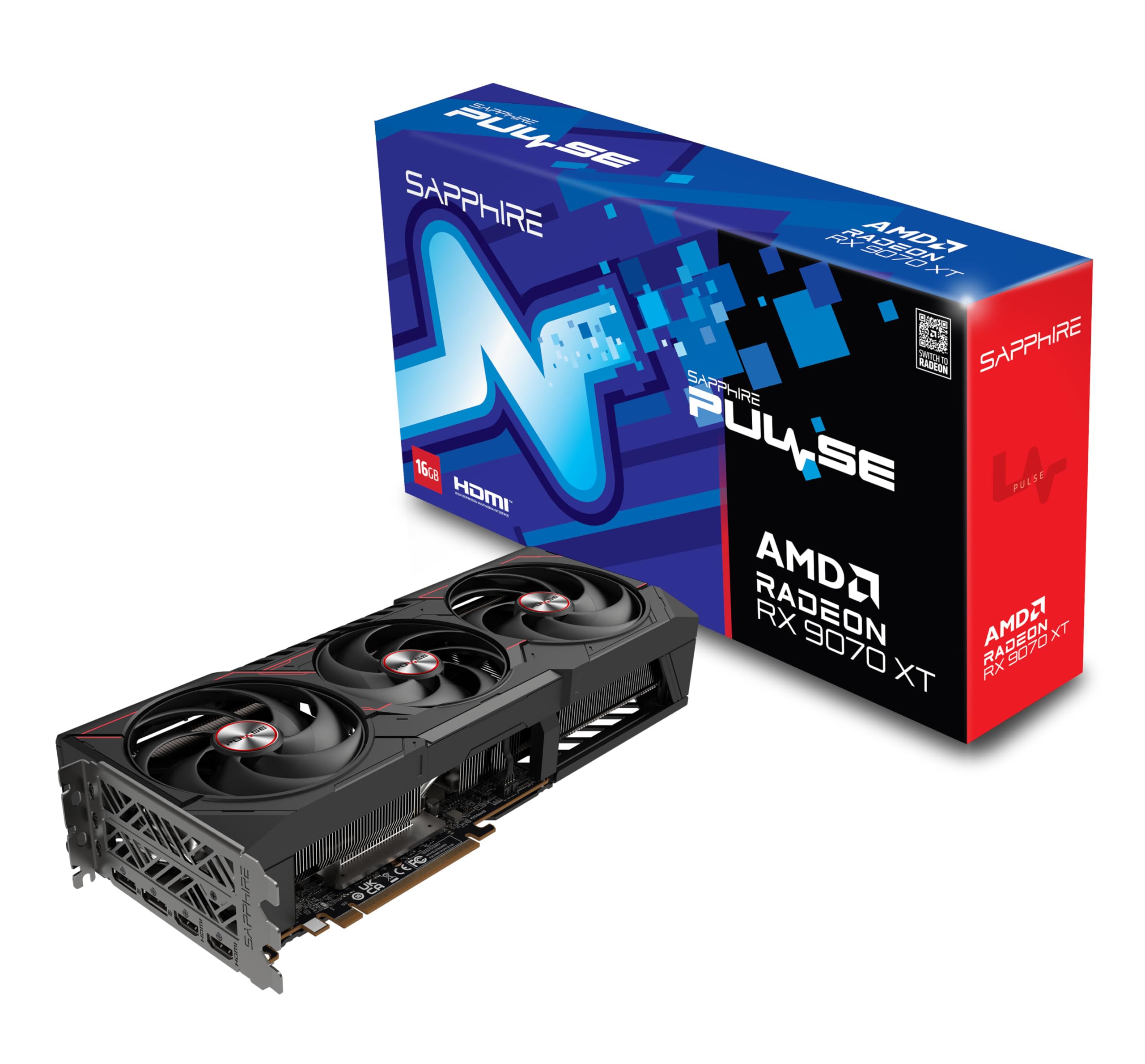 Sapphire 11348-03-20G پالس AMD Radeon RX 9070 XT کارت گرافیک گیمینگ با ۱۶ گیگابایت GDDR6، AMD RDNA 4