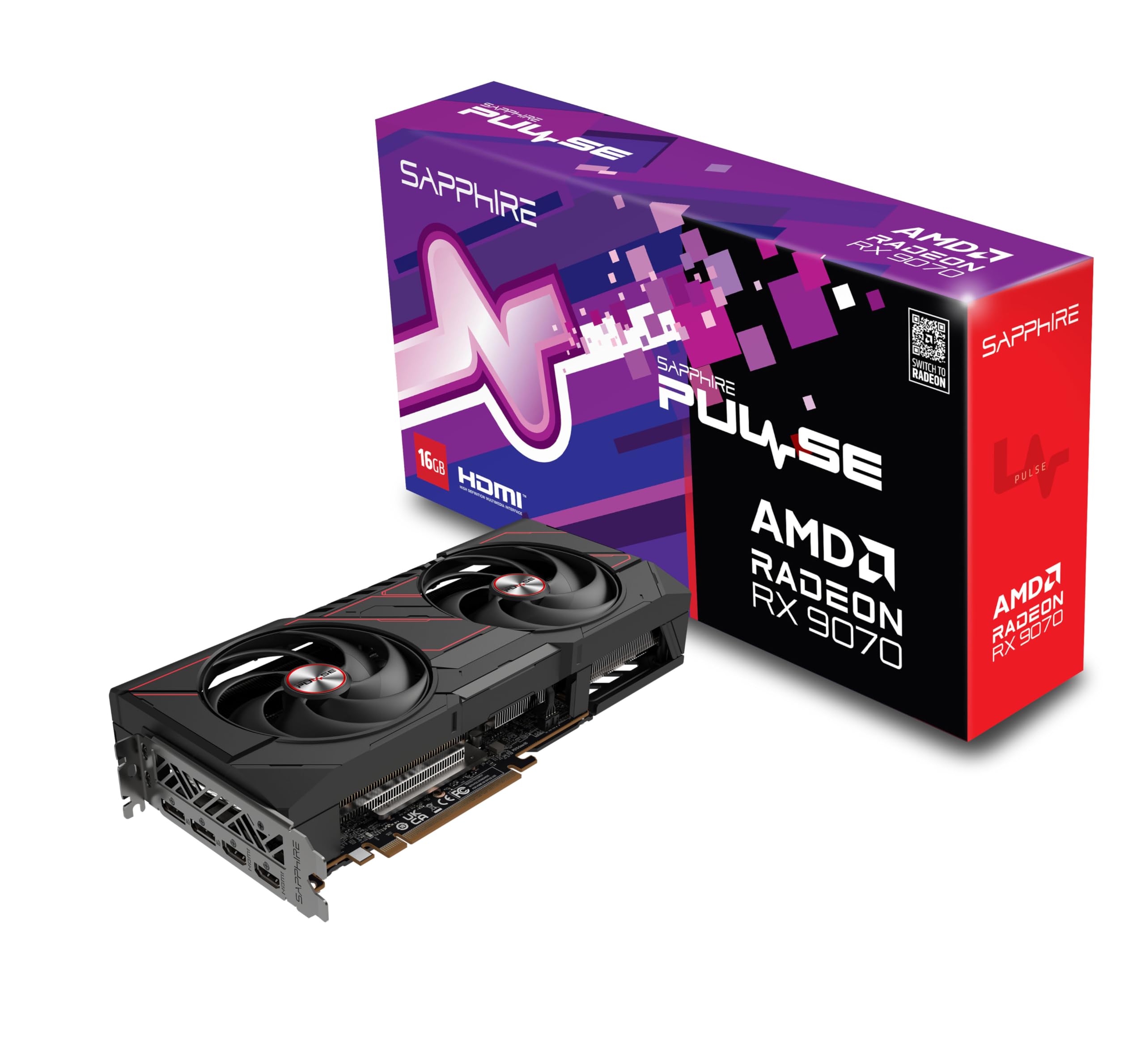 کارت گرافیک گیمینگ Sapphire 11349-03-20G Pulse AMD Radeon™ RX 9070 با 16 گیگابایت حافظه GDDR6، معماری AMD RDNA 4
