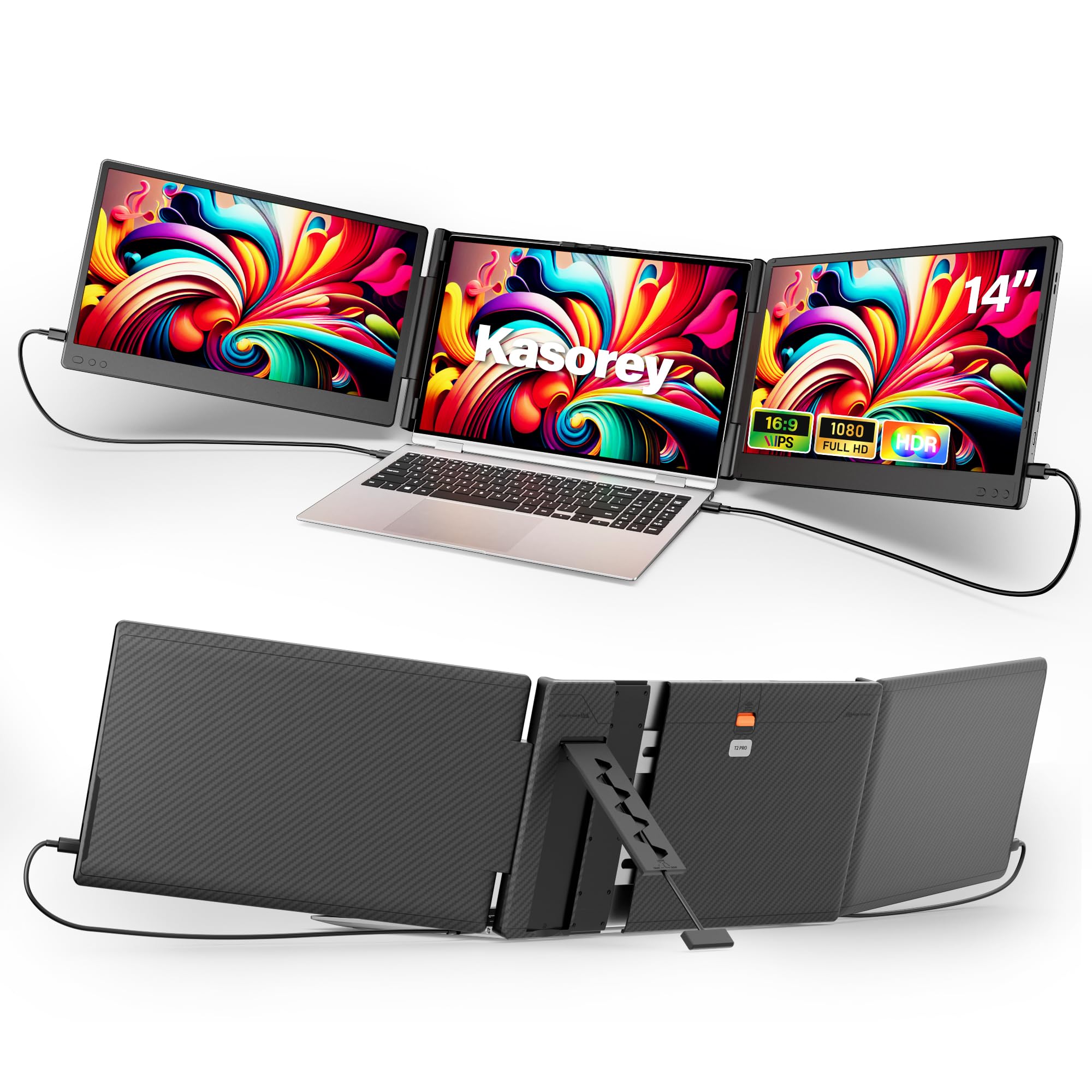 صفحه Extended Monitor کامپیوتر قابل اتصال به لپتاپ، سازگار با لپتاپ های 13-17 اینچی