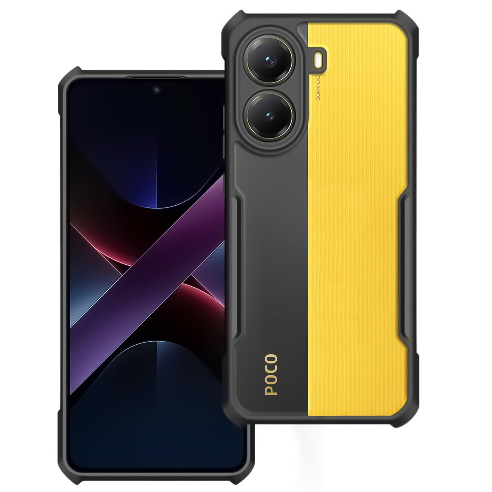 برای کیف گوشی شیائومی POCO X7 Pro 5G، پوشش پشتی حفاظت دوربین، محافظ موبایل ضد ضربه TPU + PC، کیس گوشی تلفن همراه، محافظ نازک ضد زرد شدن مناسب