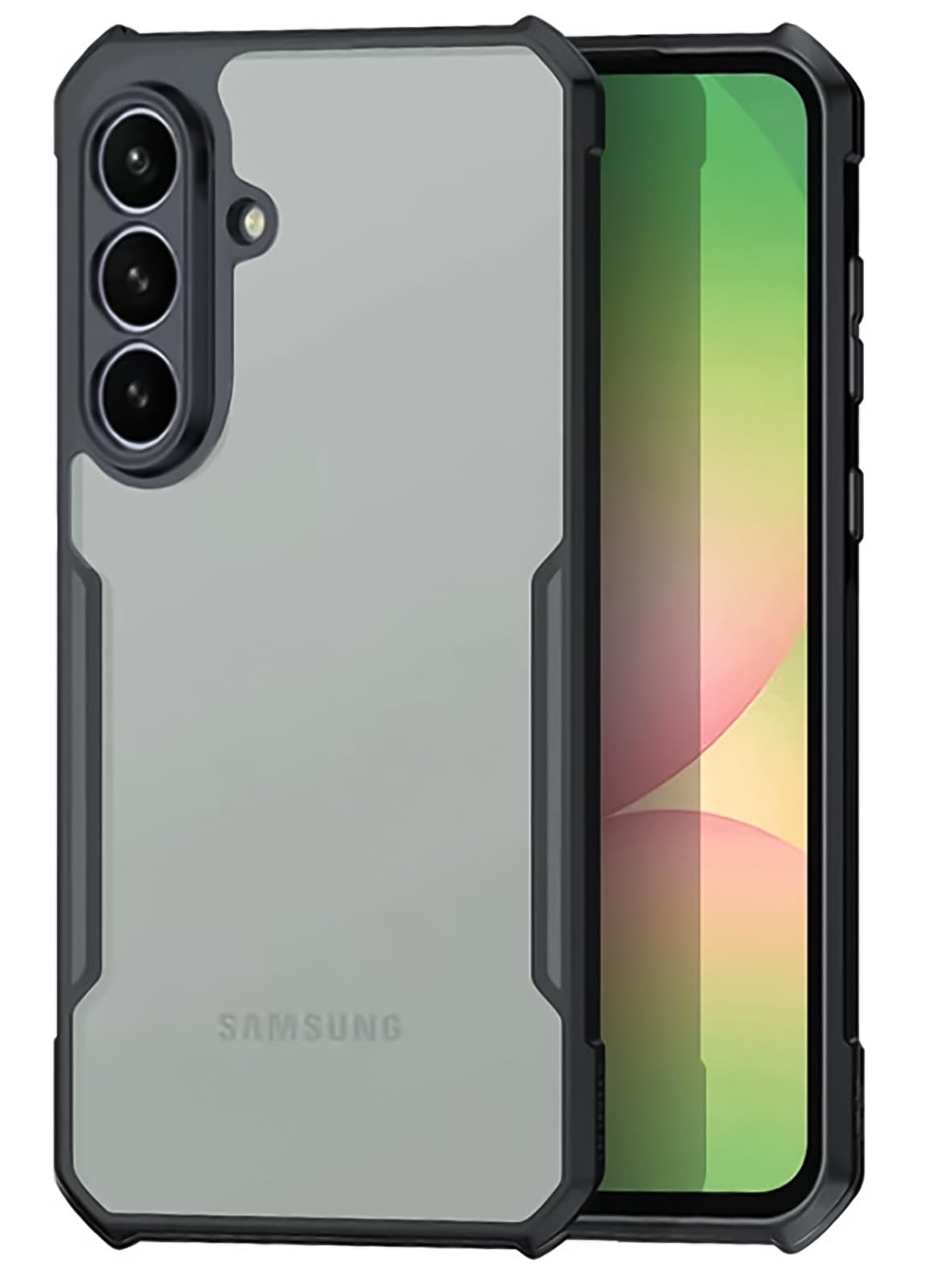 برای کیسه Samsung Galaxy A56، پوشش دوربین محافظ پشتی، کیسه موبایل با بند ضد ضربه TPU + PC، کیسه تلفن همراه ضد زرد شدن، محافظت باریک مناسب