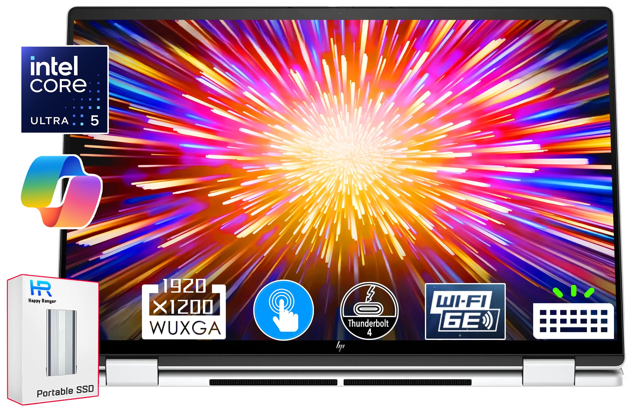 لپ تاپ اچ‌پی Envy X360 16 اینچ Ultra 5 AI کانورتیبل 2 در 1، FHD+ 300 نیت لمسی، Ultra 5 125U (بیشتر از i5-1335U)، Copilot، Thunderbolt، وای فای 6E نور پس زمینه، ویندوز 11 با 128 گیگابایت حافظه از نوع SSD (16 گیگابایت تا 1 ترابایت SSD|U5-125U)
