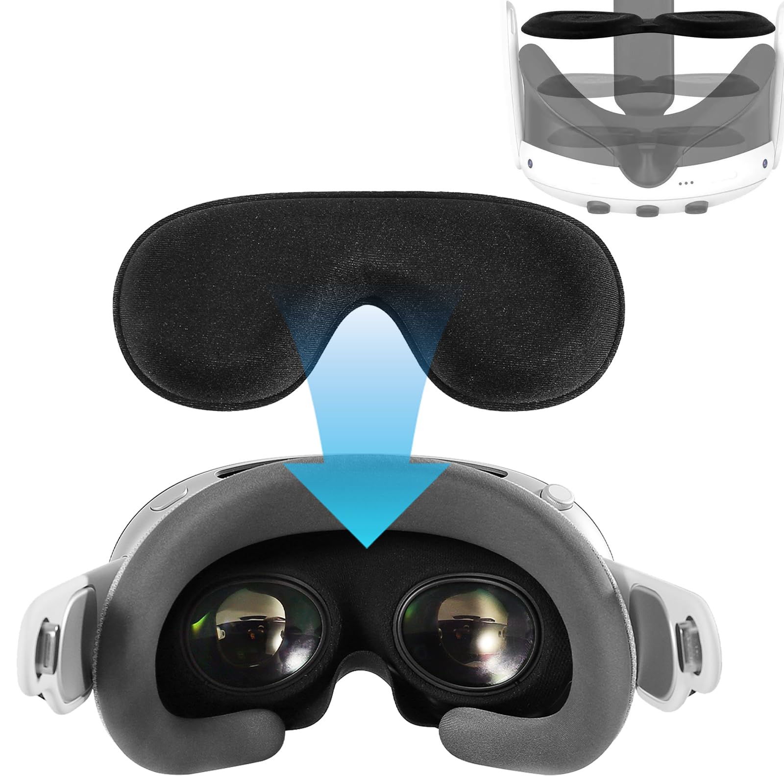 پوشش لنز VR KZIOACSH برای Meta Quest 3S/Quest 3/Quest 2، بسیار نازک، ضد گرد و خاک و مقاوم در برابر خش پوشش لنز VR محافظ لنز سبک، قابل شستشو و جایگزین نرم اسفنجی کاپ لنز دوربین