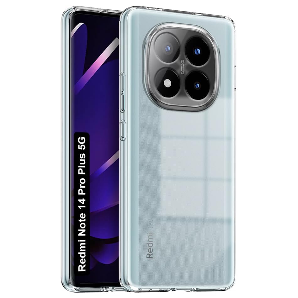 کاور شفاف انعطاف پذیر نرم مناسب برای Redmi Note 14 Pro Plus 5G جلد شفاف پوشش نازک و سبک TPU محافظت شفاف مخصوص Redmi Note 14 Pro Plus 5G