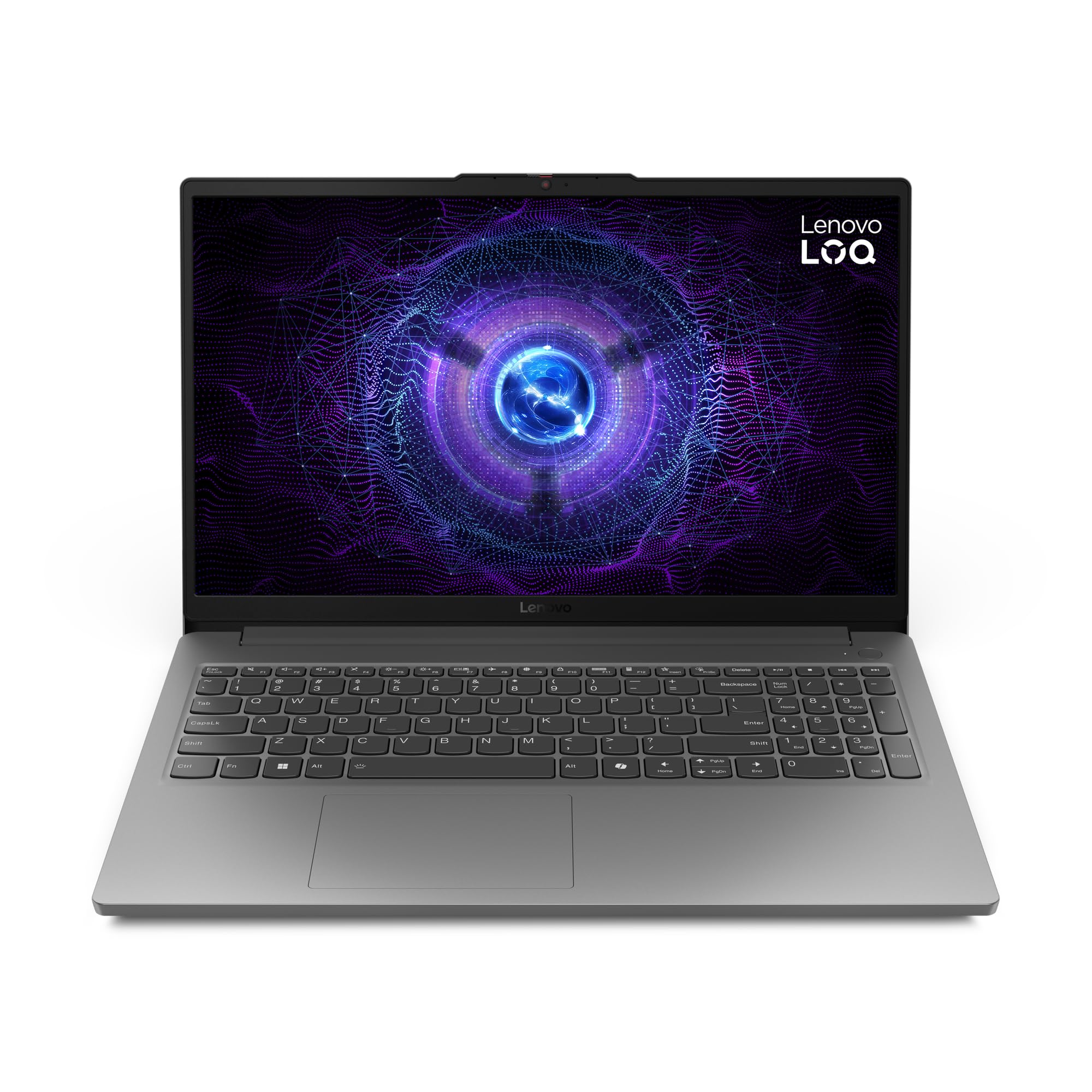 لپ تاپ بازی Lenovo LOQ 15IAX9E با هوش مصنوعی، دارای صفحه نمایش 15.6 اینچی 144Hz FHD، پردازنده Intel Core i5-12450HX، 16GB RAM، 512GB SSD، کارت گرافیک RTX 2050 4GB GDDR6، ویندوز 11، نور پس زمینه سفید انگلیسی-عربی، لونا خاکستری - [83LK001SAX]
