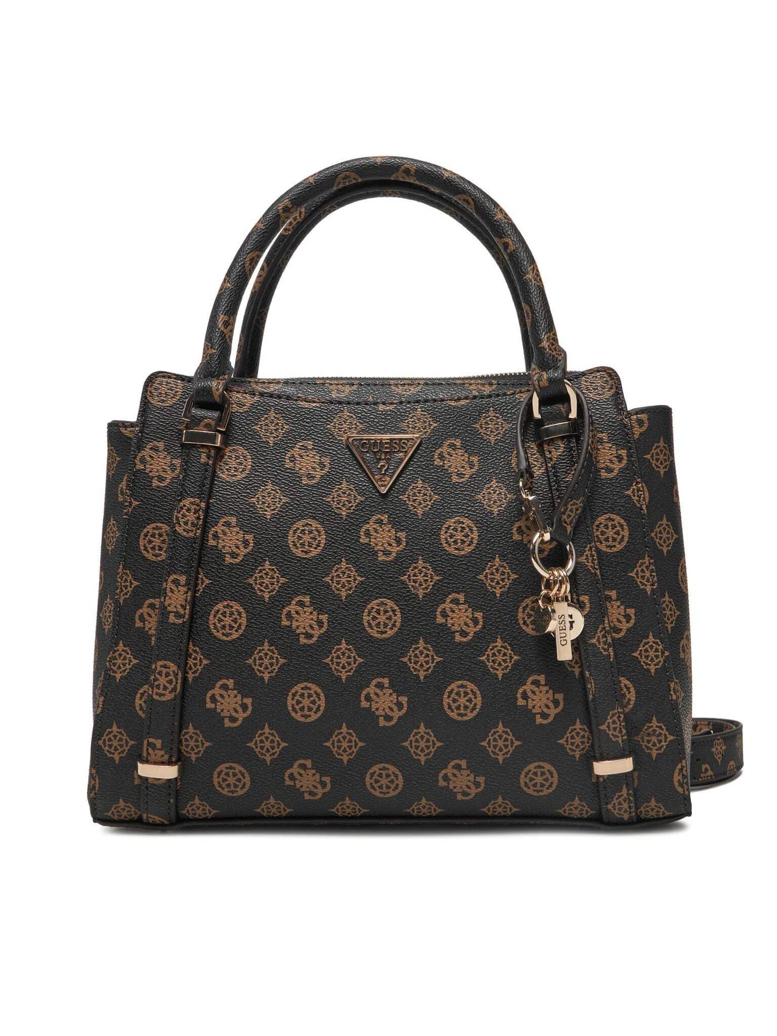 کیف دستی GUESS زنانه مدل Eco Erica 2 Comp سایز یک Mocha Logo