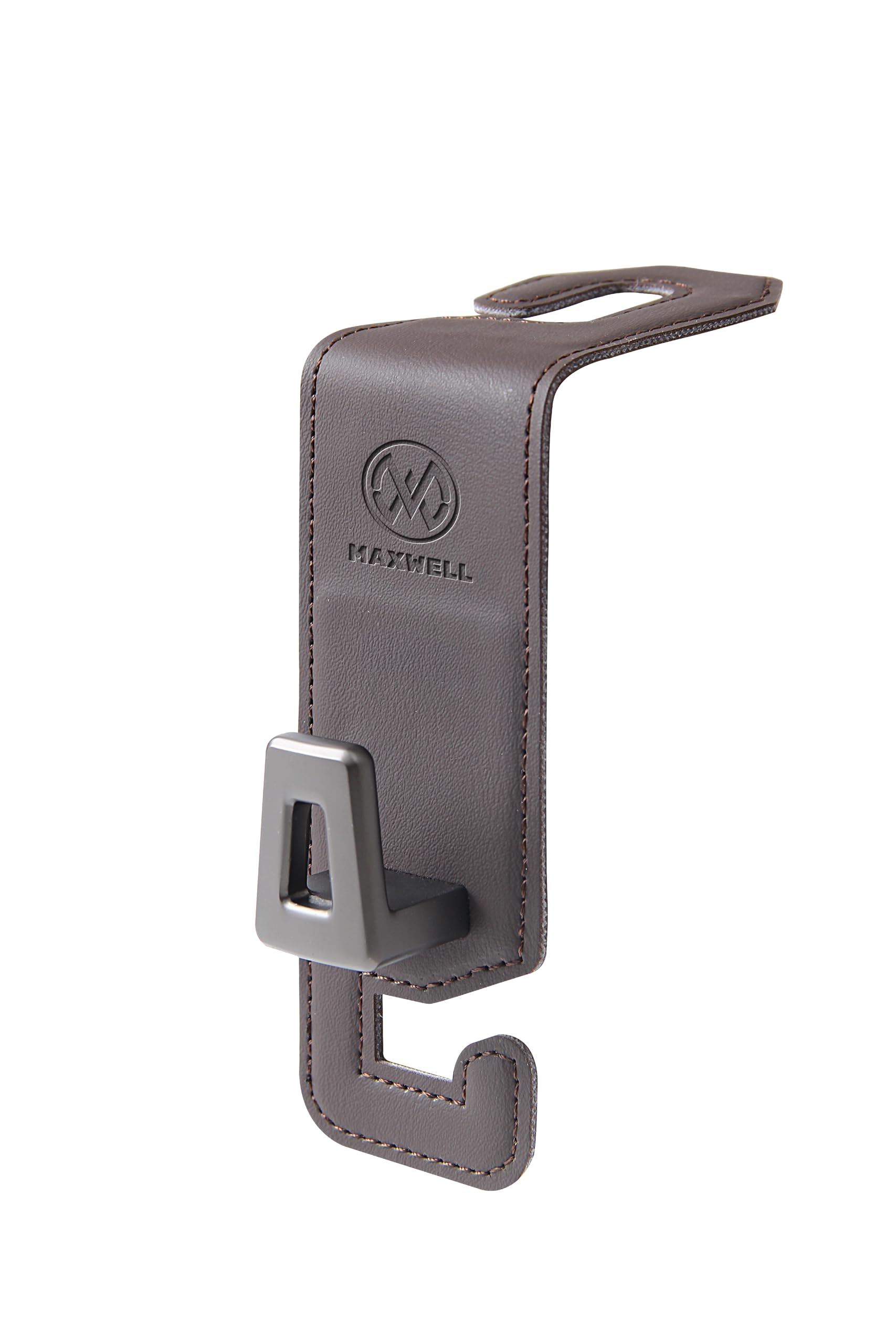 گیره‌ی سری Maxwell Car Hook Swift برای سازماندهی عقب، مناسب برای دستبندها، محصولات خوراکی و پالتو، سازگار با تمام خودروها، مقاوم، چرم با کیفیت برتر، نصب آسان، قابل‌تاشو (رنگ قهوه‌ای)